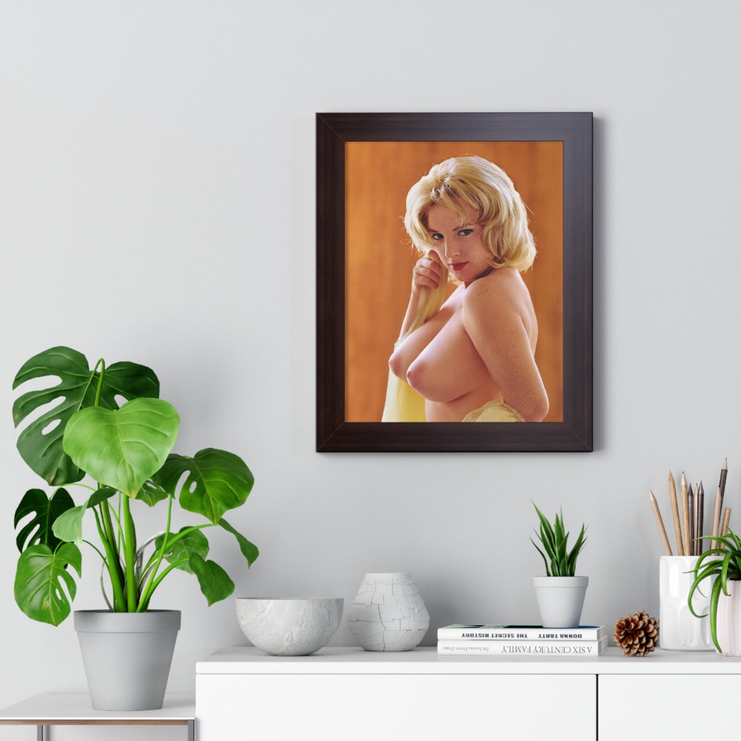 Framed Vertical Poster Playboy Playmate March 1962 Pamela Gordon