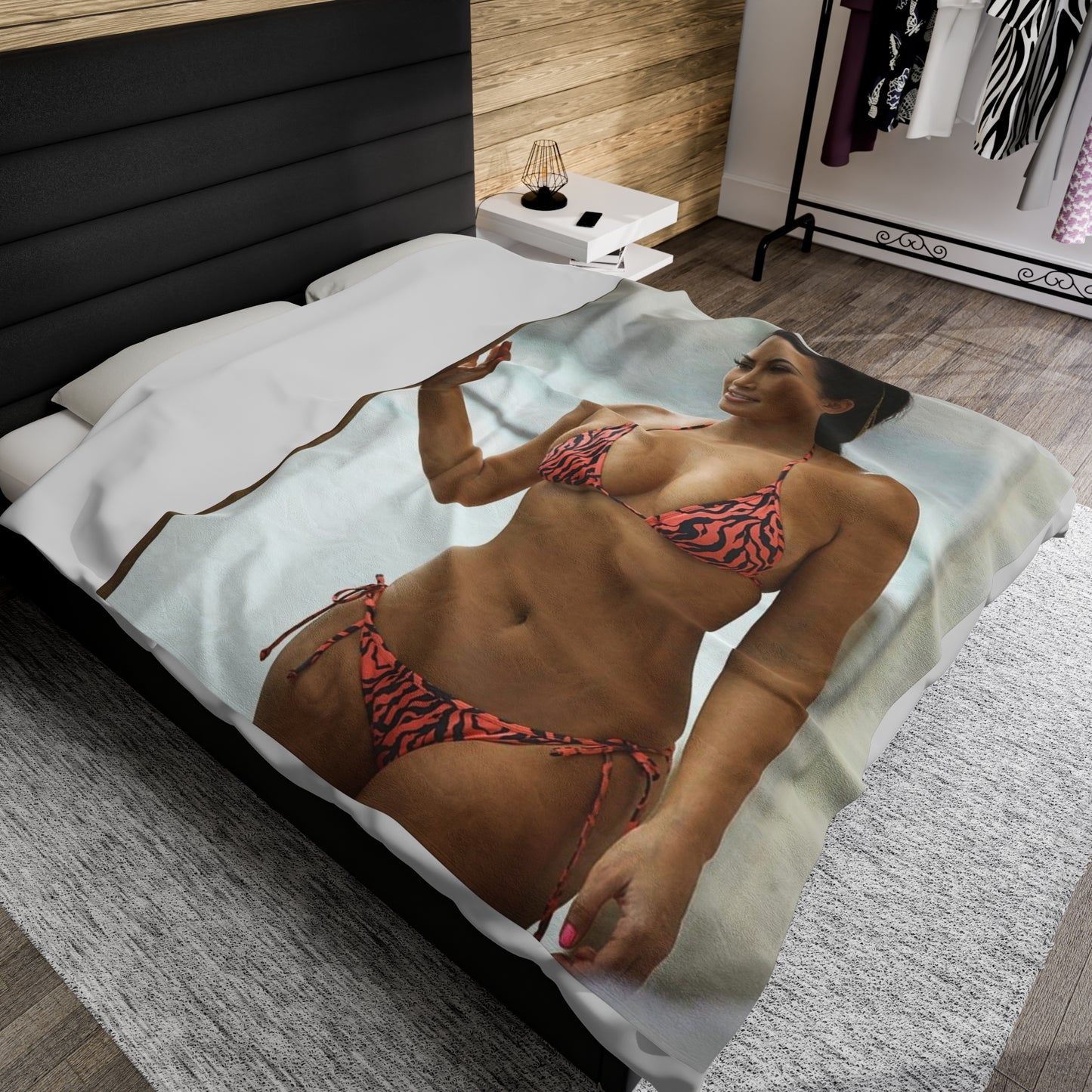 Velveteen Plush Blanket Kim Kardashian Bikini