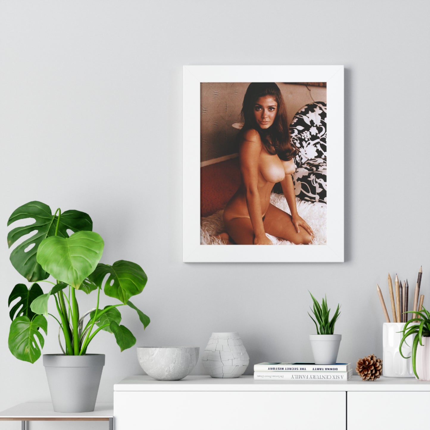 Framed Vertical Poster Playboy Playmate Cynthia Myers Nude