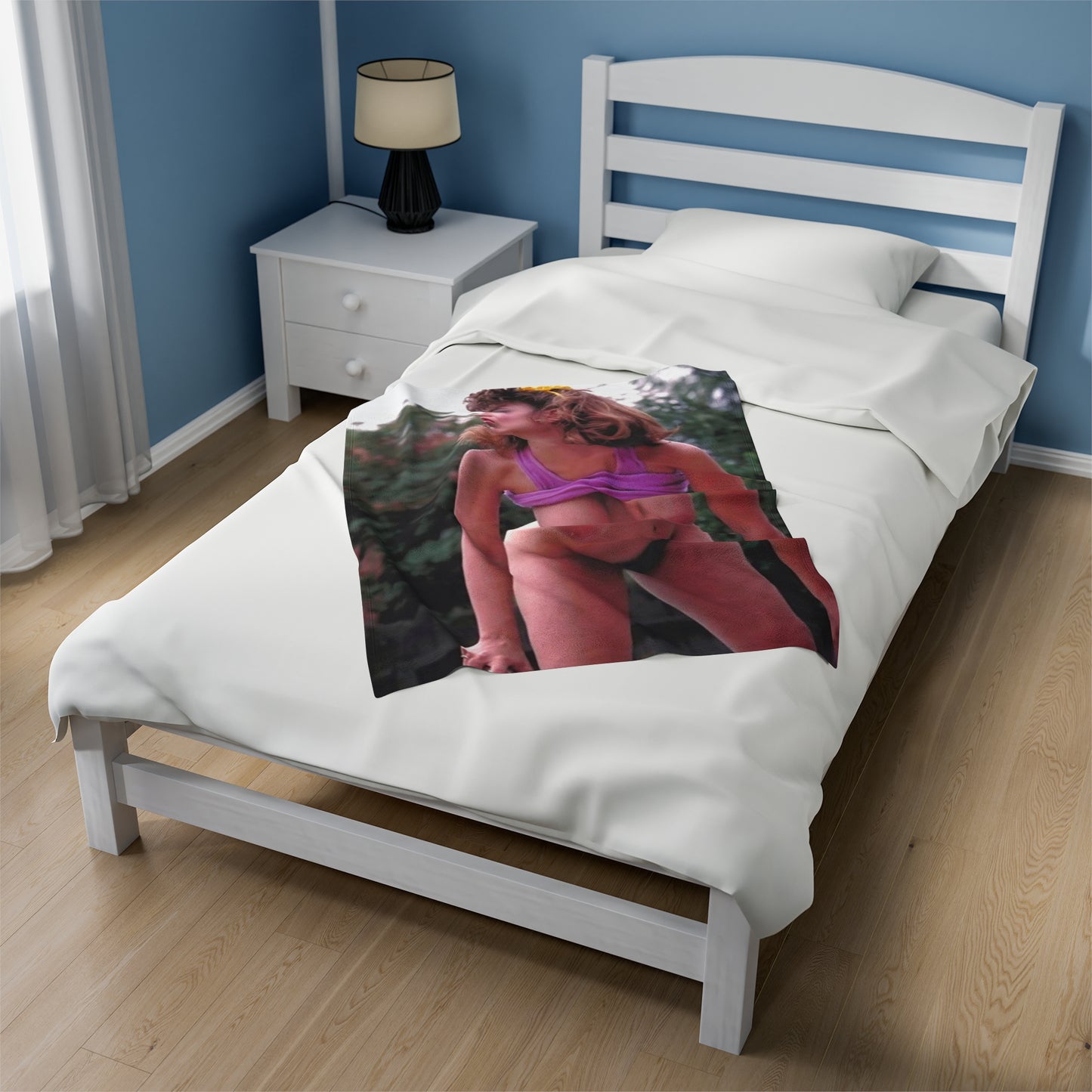 Velveteen Plush Blanket Retro Adult Star Christy Canyon Nude