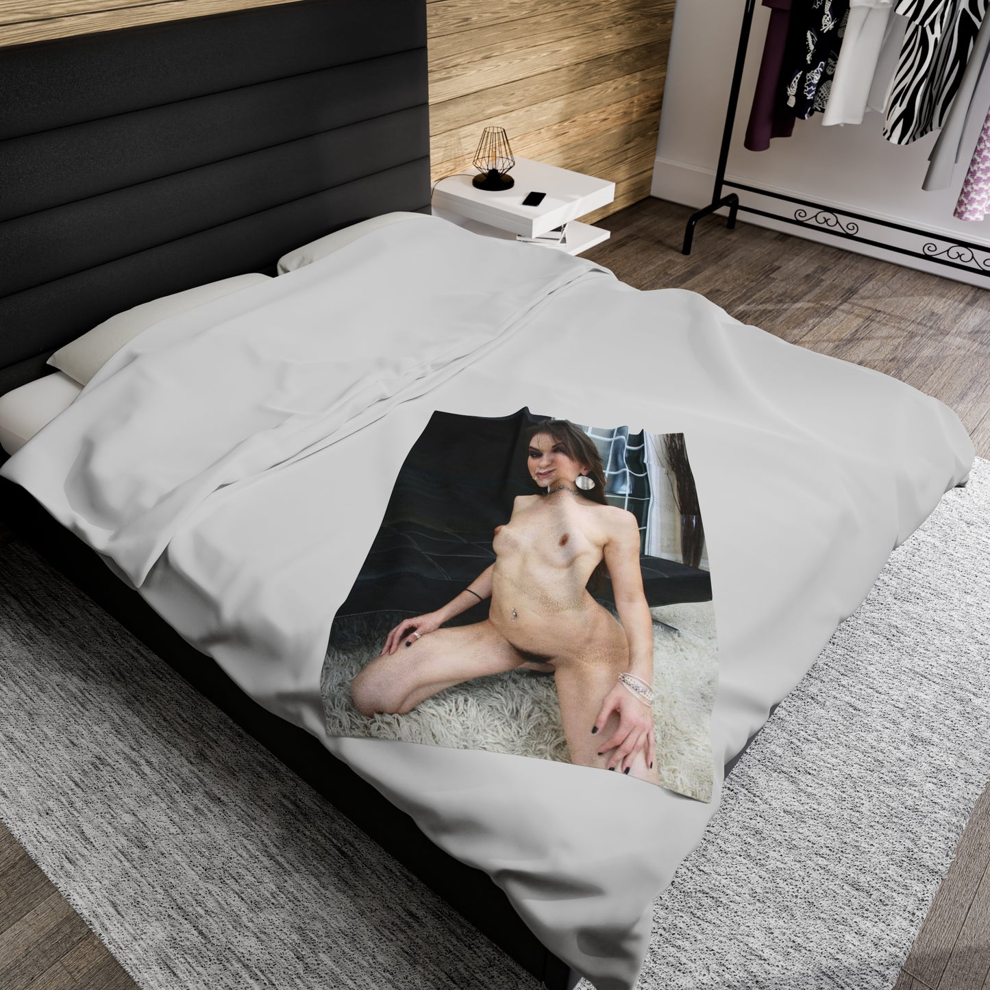 Velveteen Plush Blanket Adult Star Sasha Grey Nude