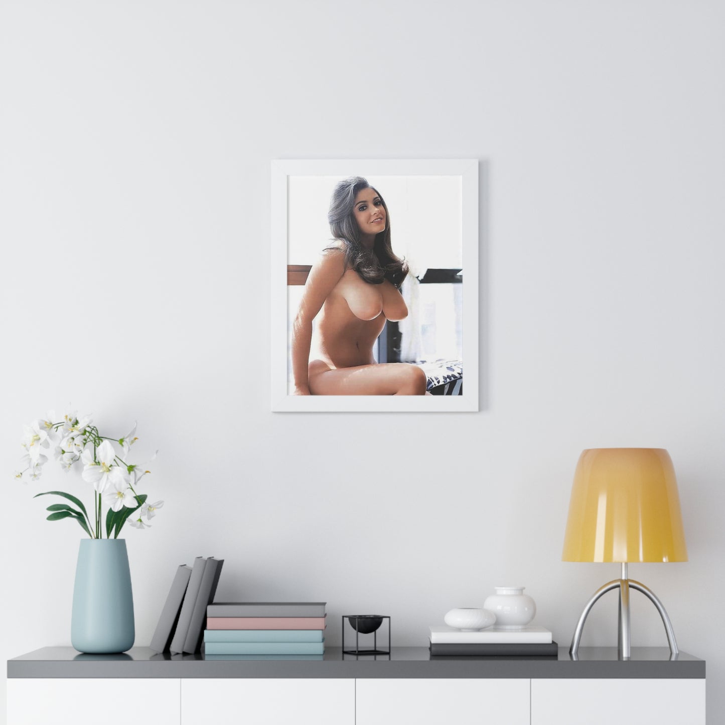 Framed Vertical Poster Playboy Playmate Cynthia Myers Nude