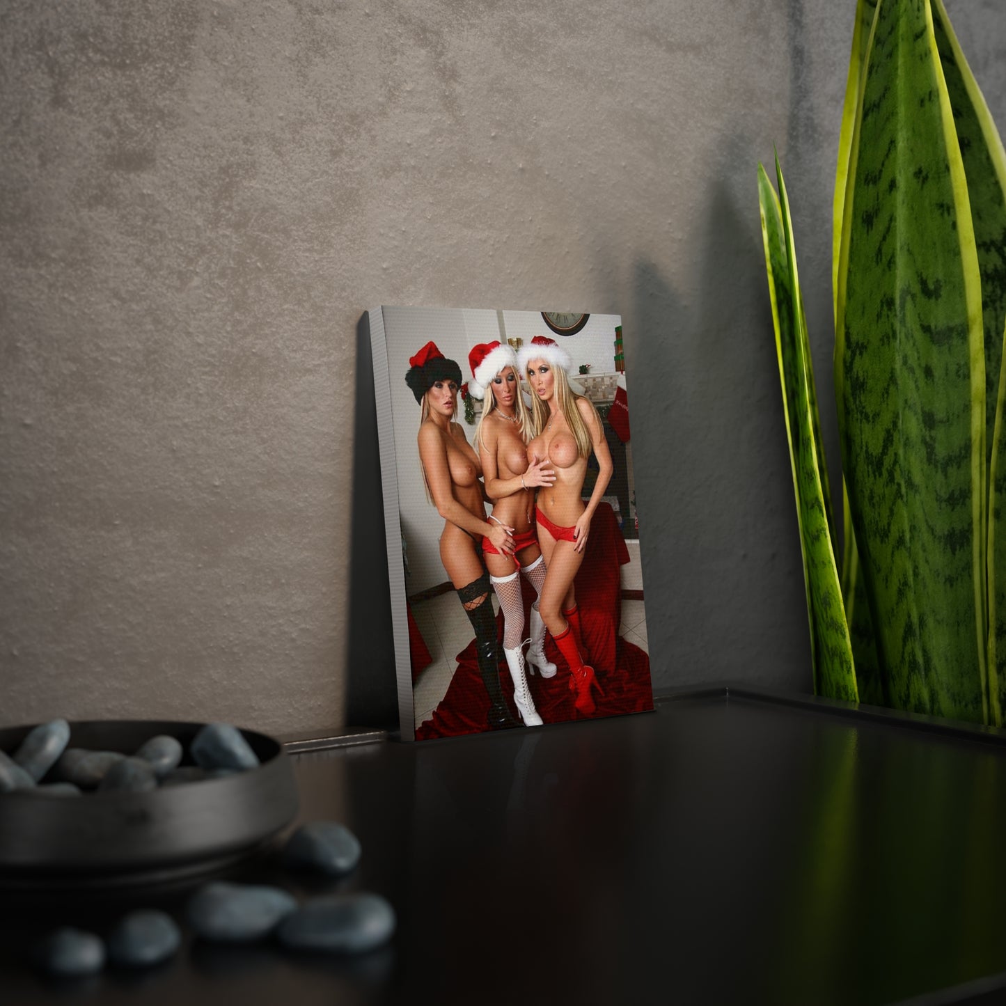 Canvas Photo Tile Pornstar Nikki Benz & Friends Christmas Nude