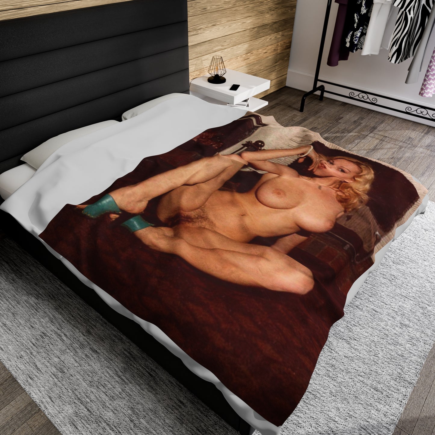 Velveteen Plush Blanket Vintage French Pornstar Brigitte Lahaie