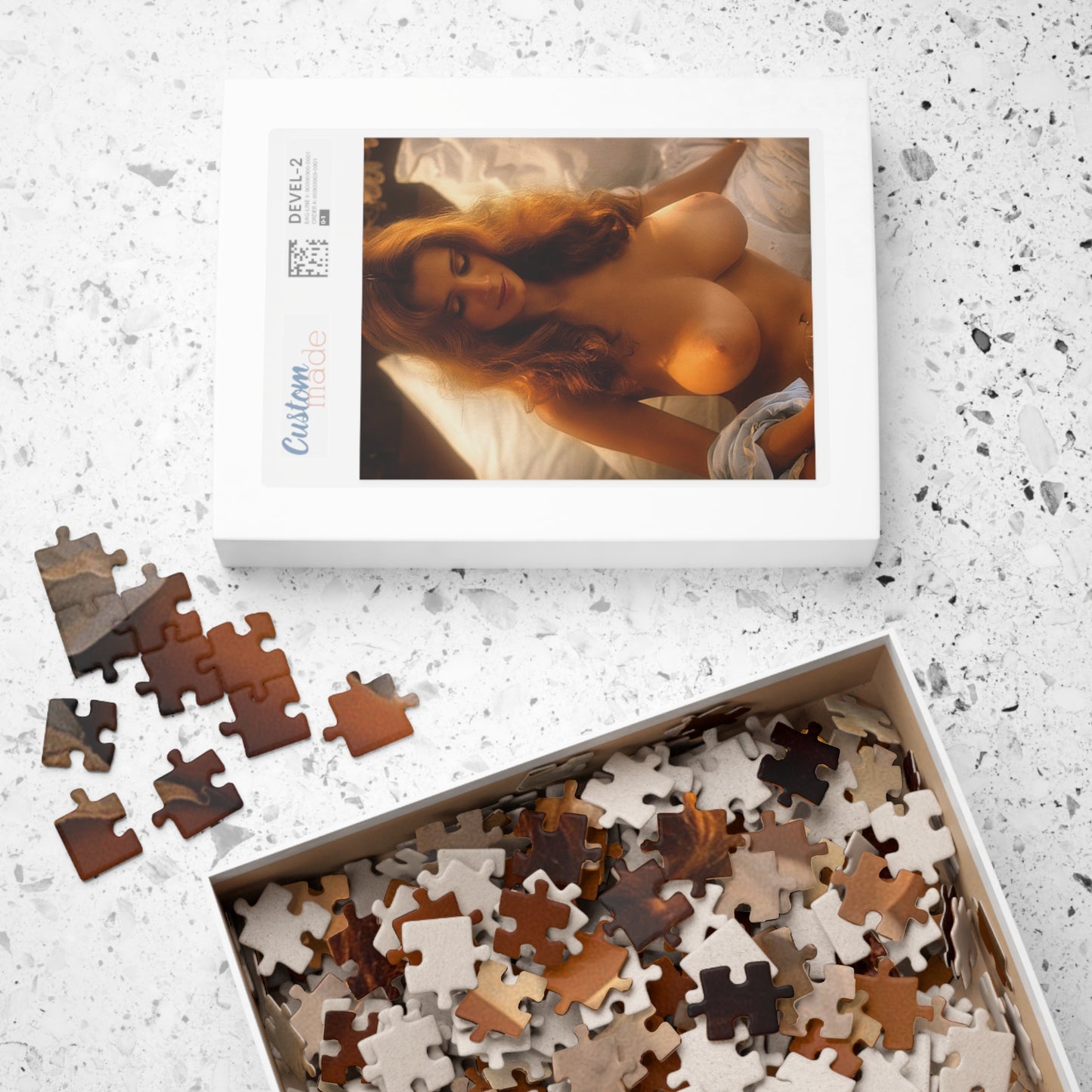 Puzzle (110, 252, 500, 1014-piece) Classic Busty Brunette Nude