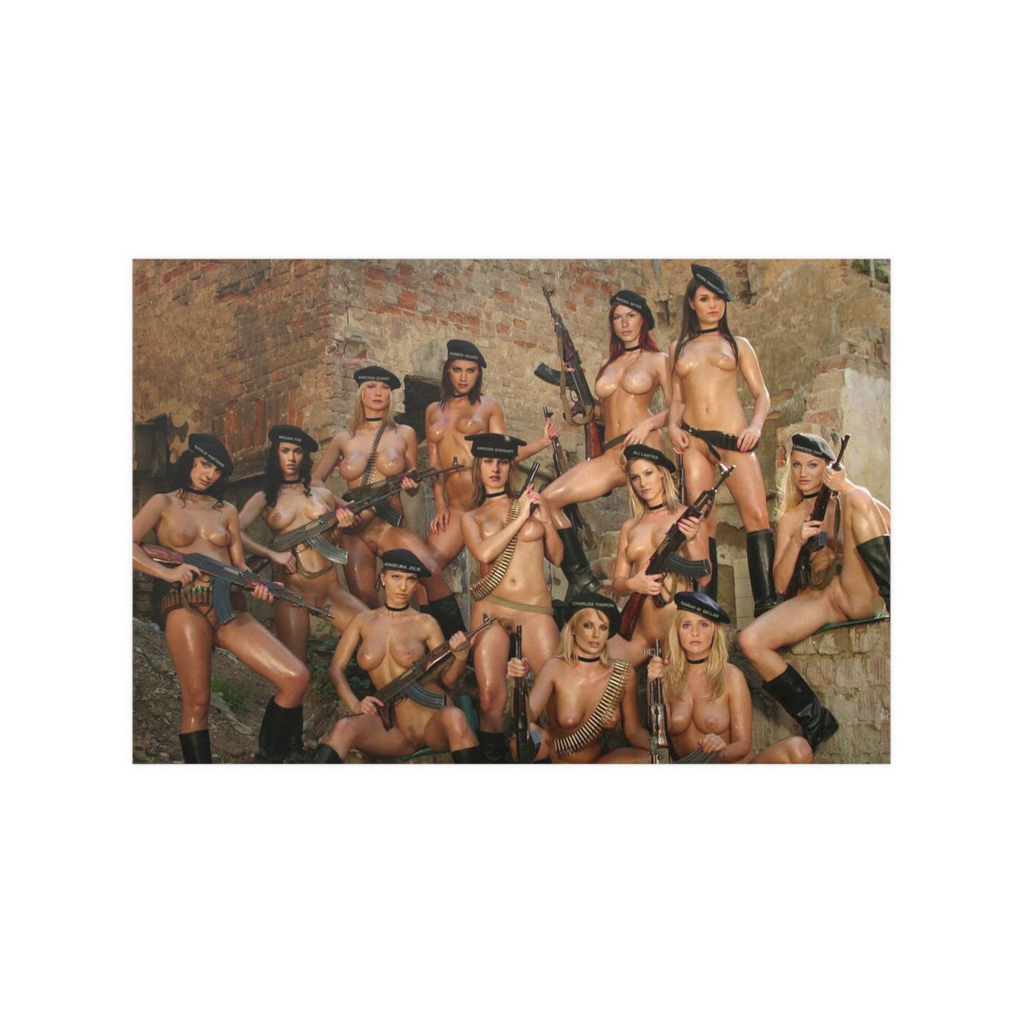 Satin Posters (210gsm) Hot Nude Chicks with Guns