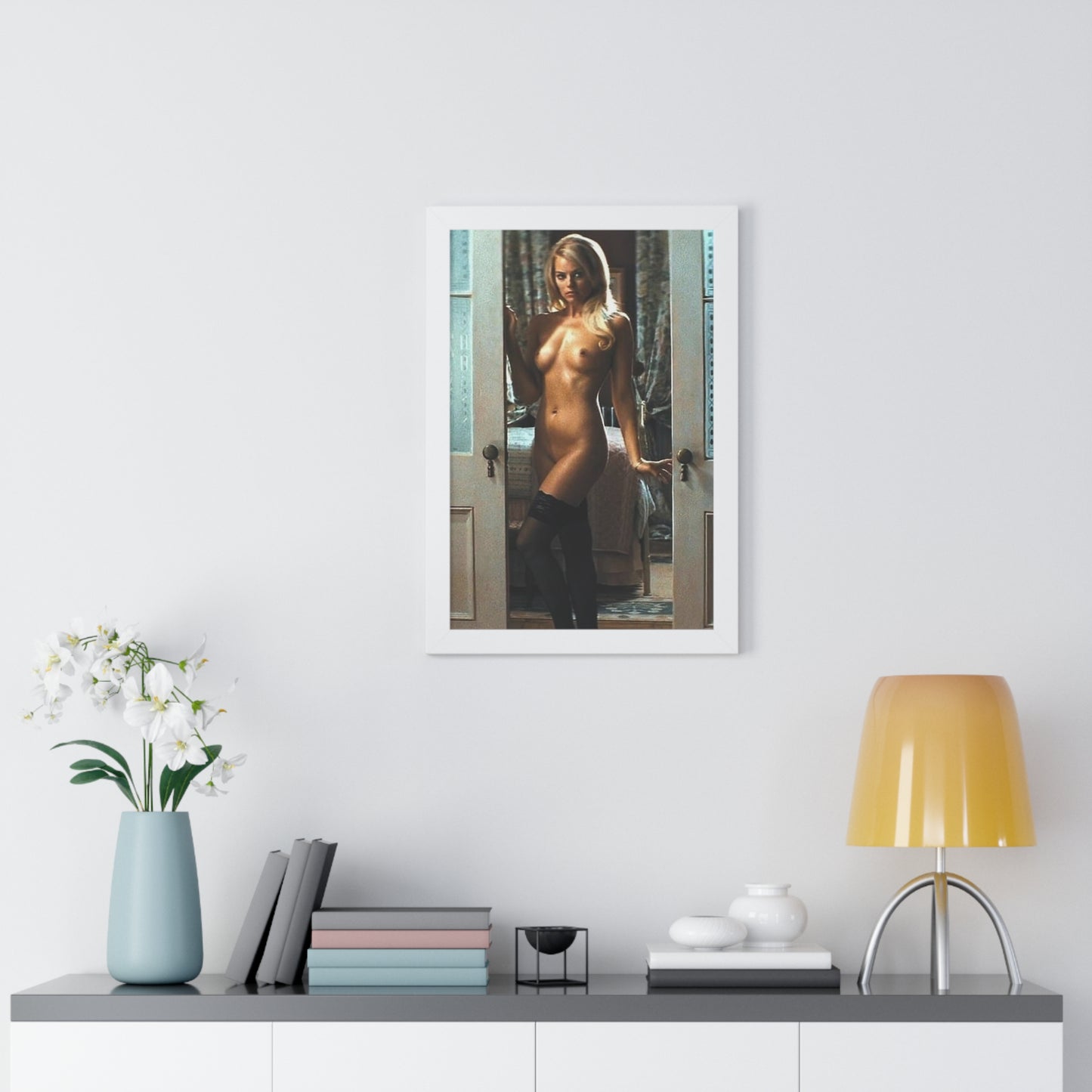 Framed Vertical Poster Margot Robbie Nude Wolf of Wallstreet