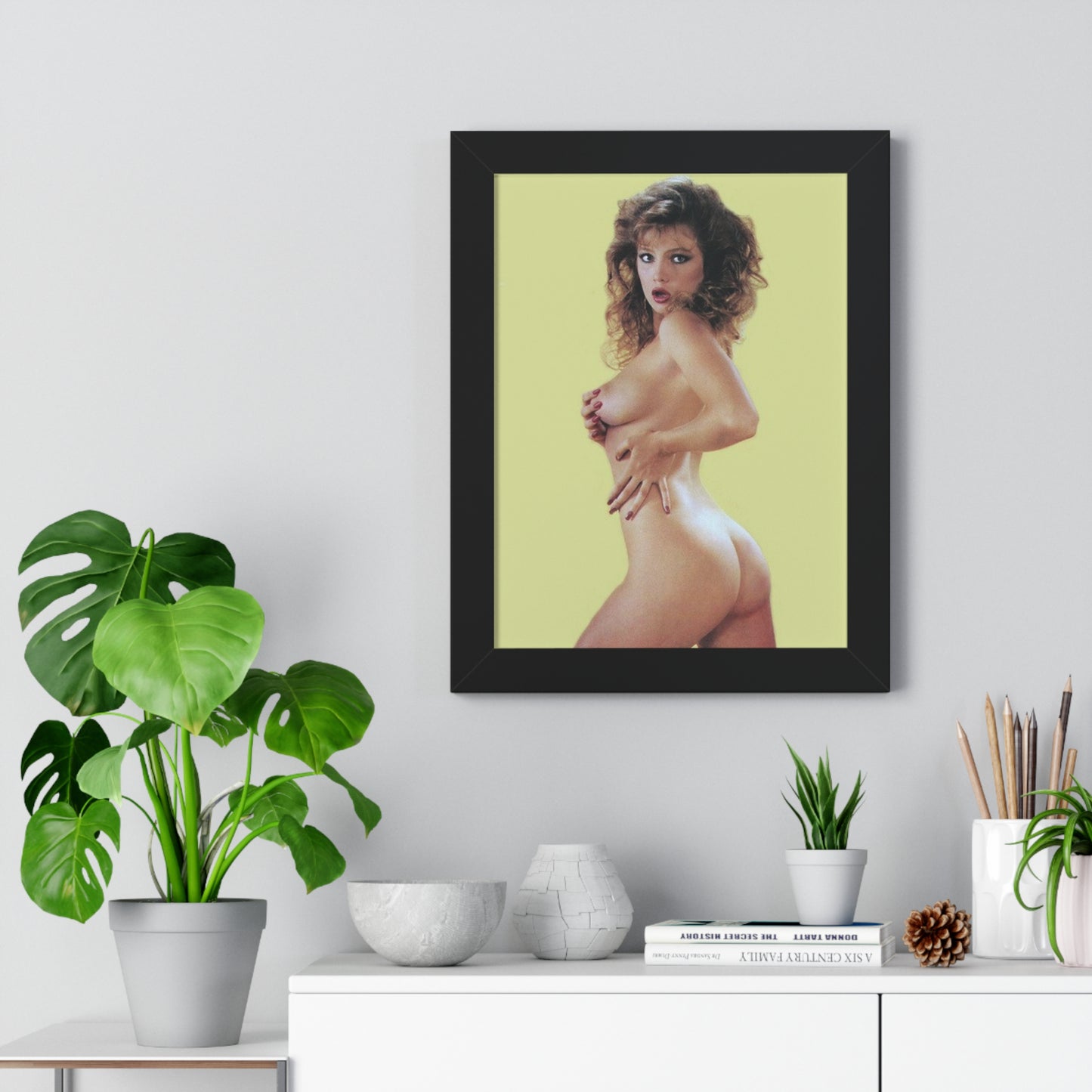 Framed Vertical Poster Retro Porn Star 80s