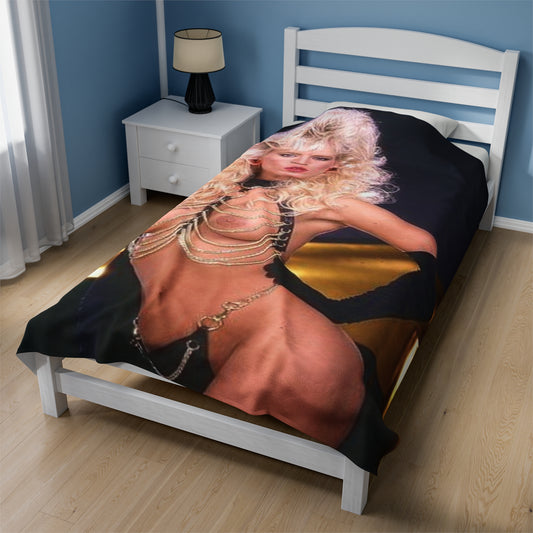 Velveteen Plush Blanket Retro 1980s Porn Star Amber Lynn
