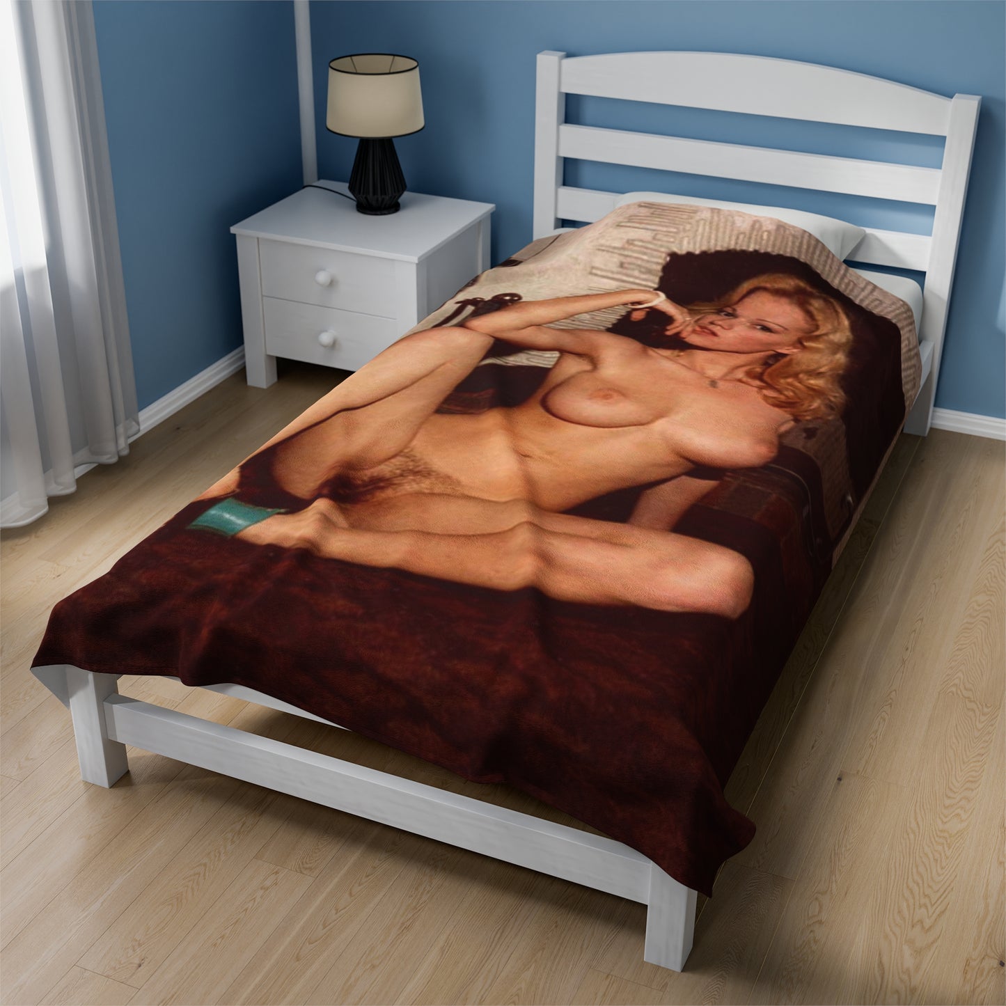 Velveteen Plush Blanket Vintage French Pornstar Brigitte Lahaie