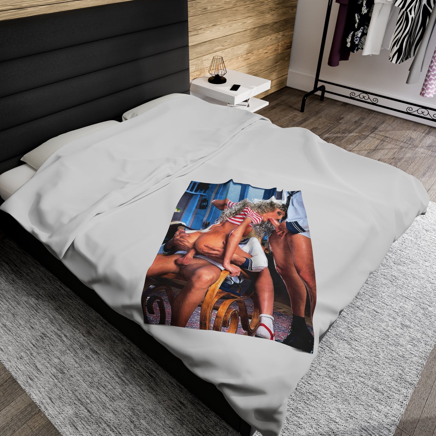 Velveteen Plush Blanket Classic Retro Porn Scene Porn Star Nude Naked