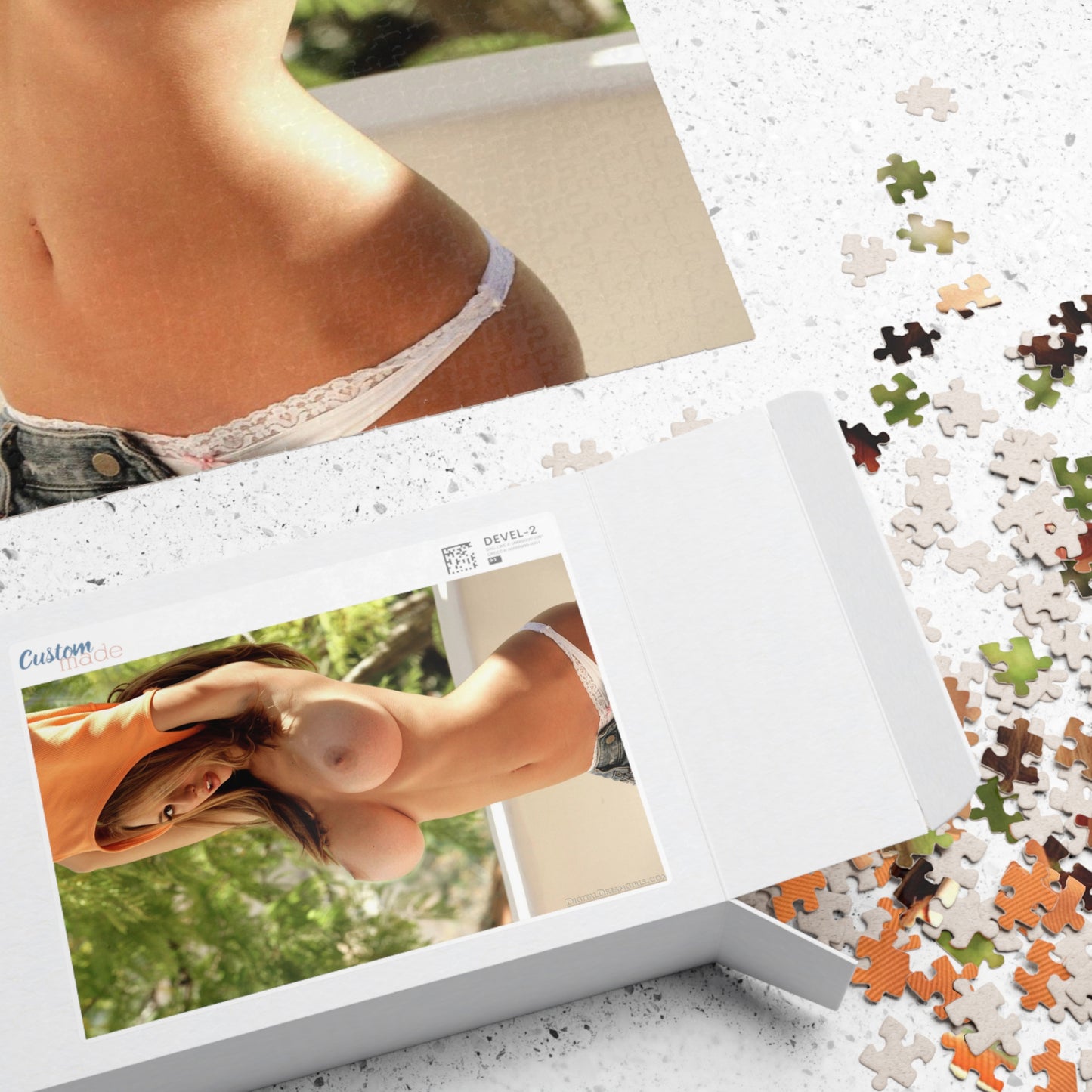 Puzzle (110, 252, 500, 1014-piece) Nude Girl Getting Comfortable