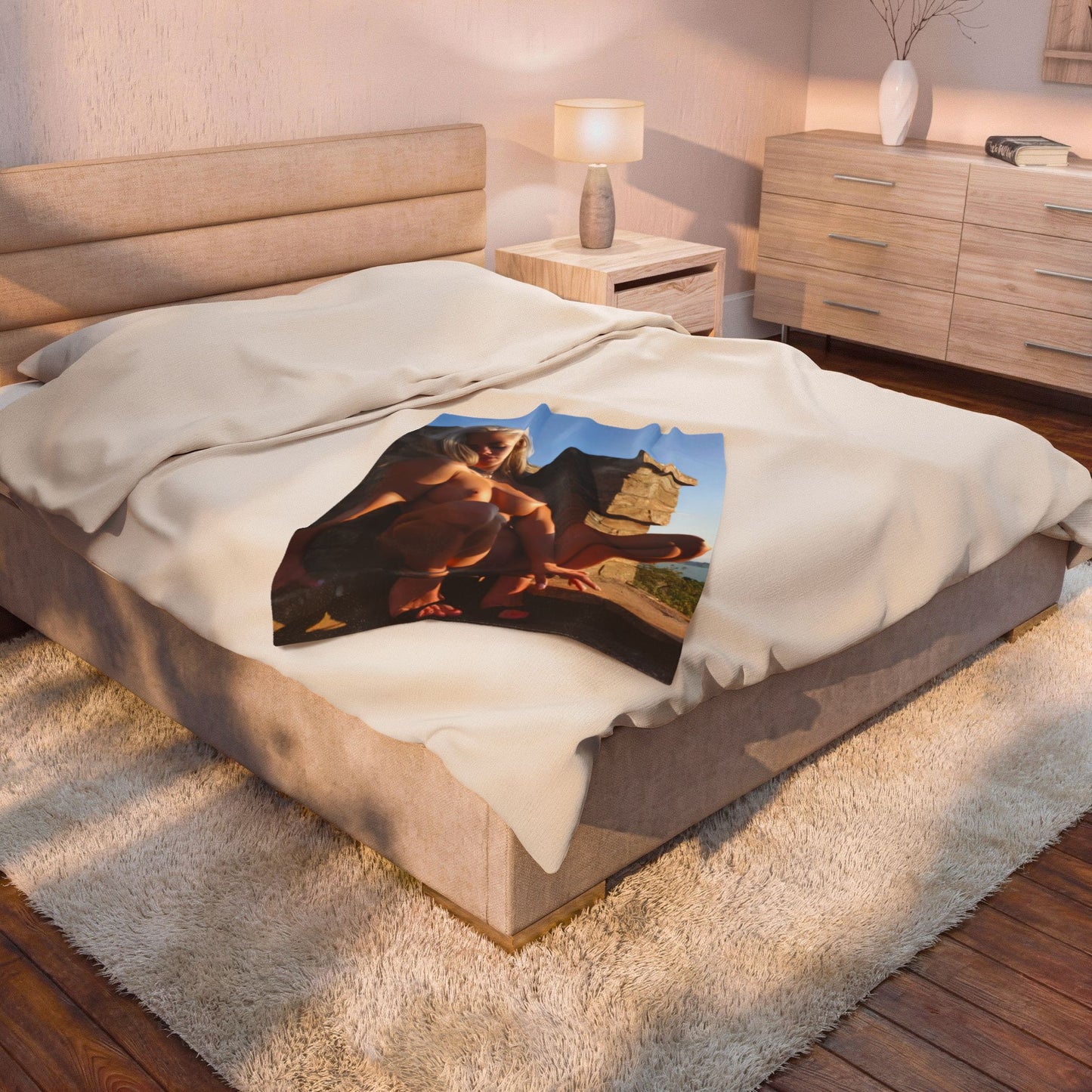 Velveteen Plush Blanket Nata Lee Nude