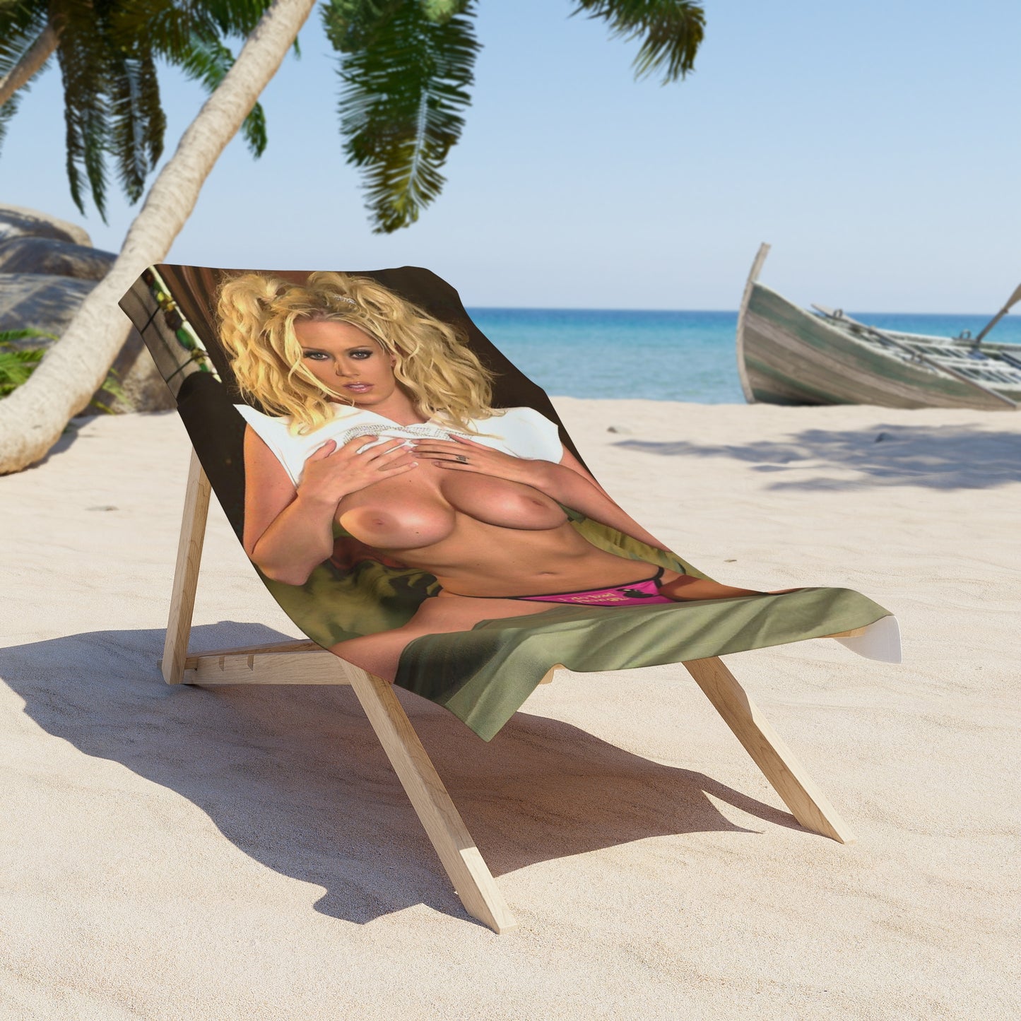 Beach Towel Pornstar Jenna Jameson Nude