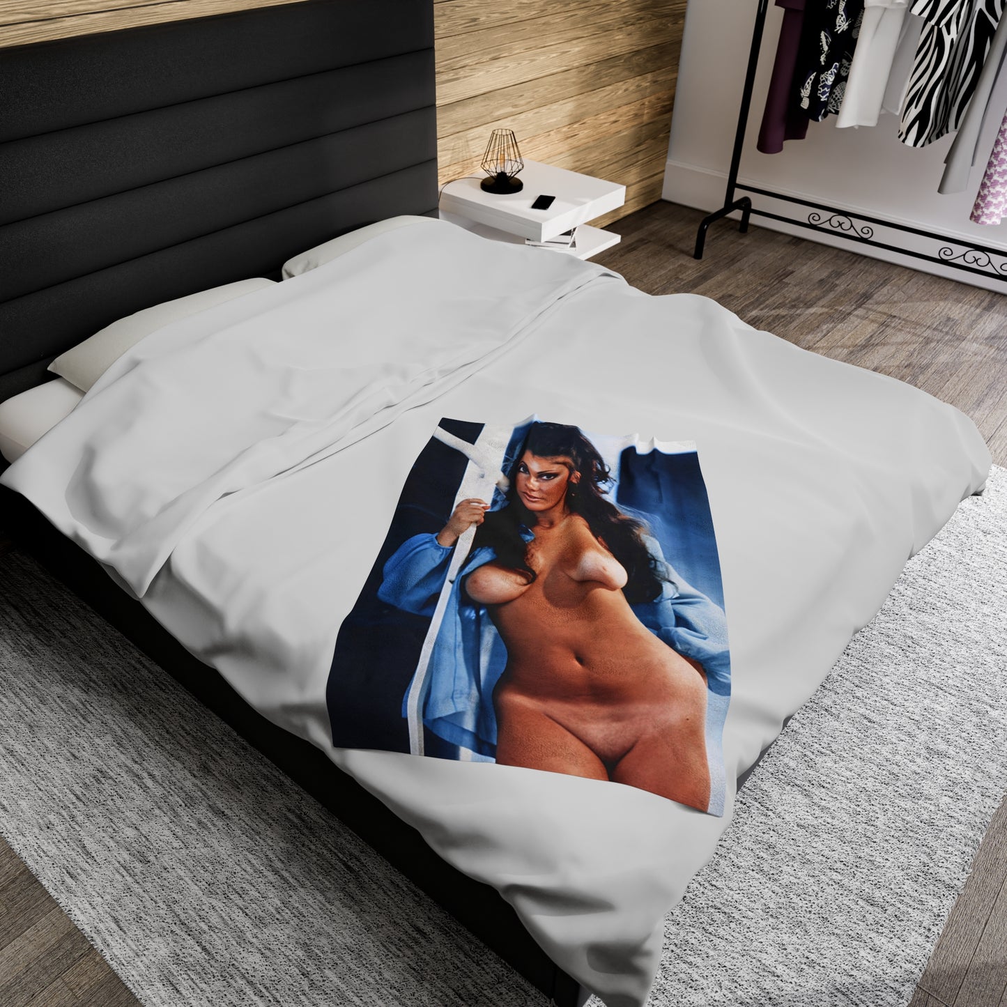 Velveteen Plush Blanket Playboy Playmate Cynthia Myers nude