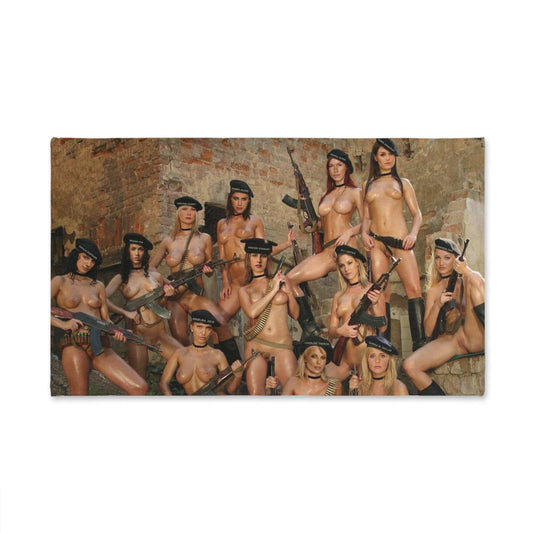Hand Towel Hot Naked Chicks with Guns