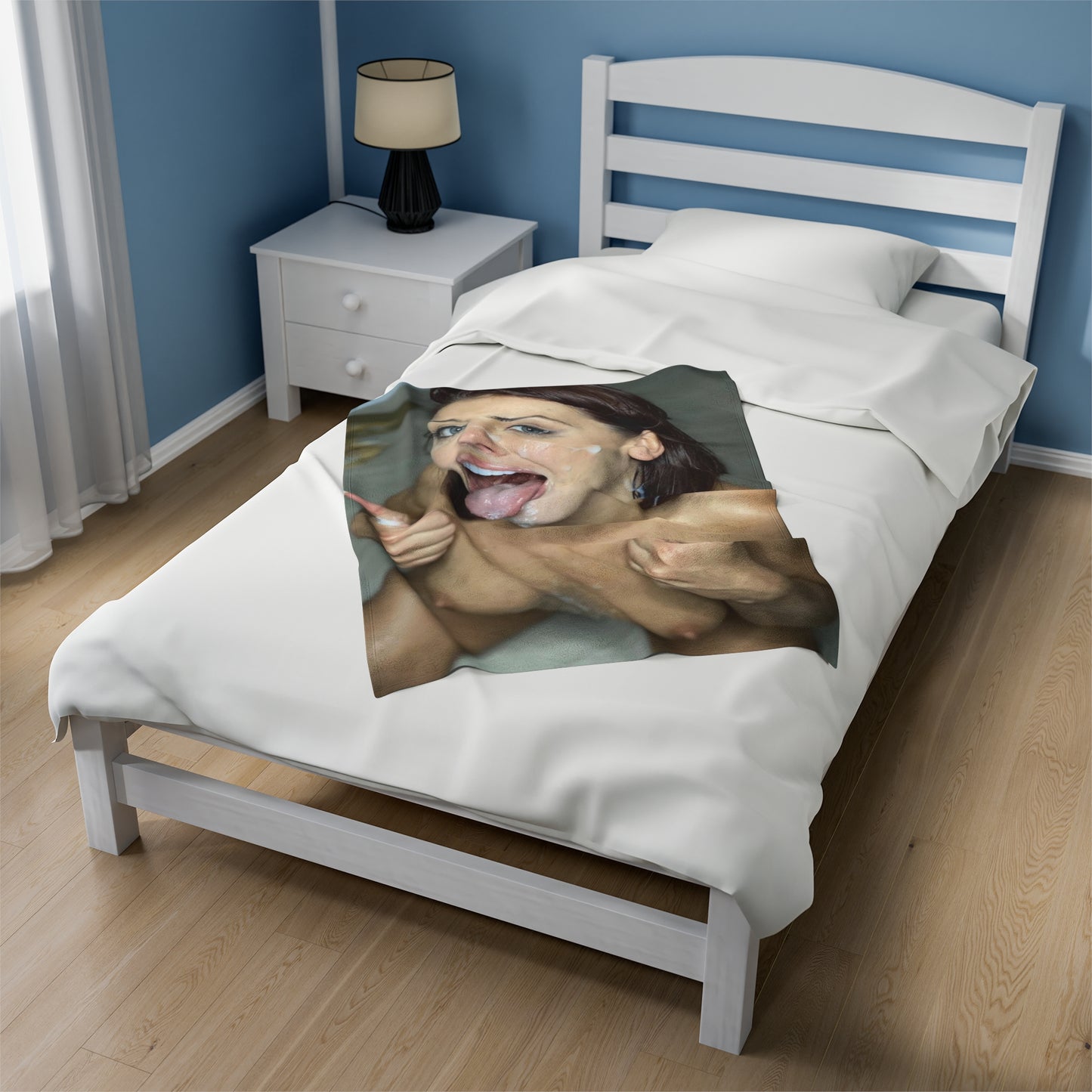 Velveteen Plush Blanket Cumshot Target Facial Approval