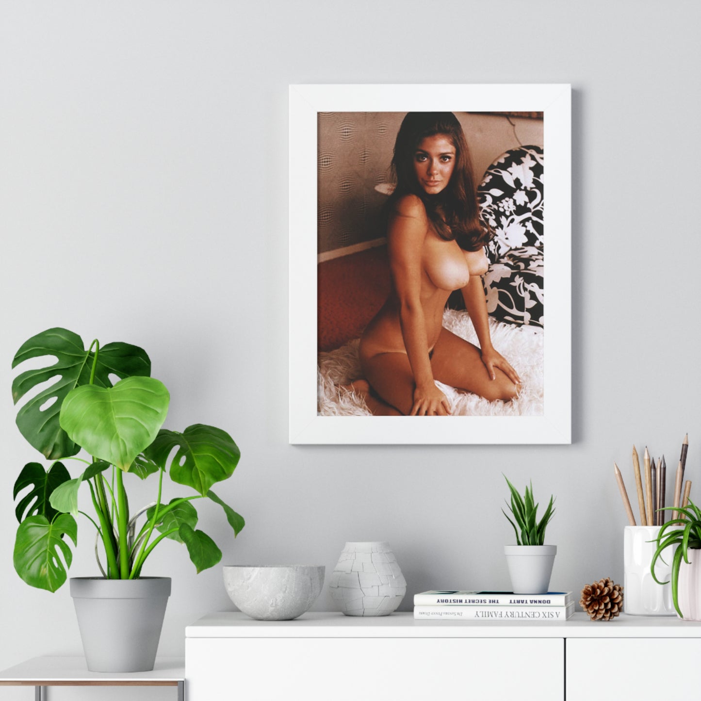 Framed Vertical Poster Playboy Playmate Cynthia Myers Nude