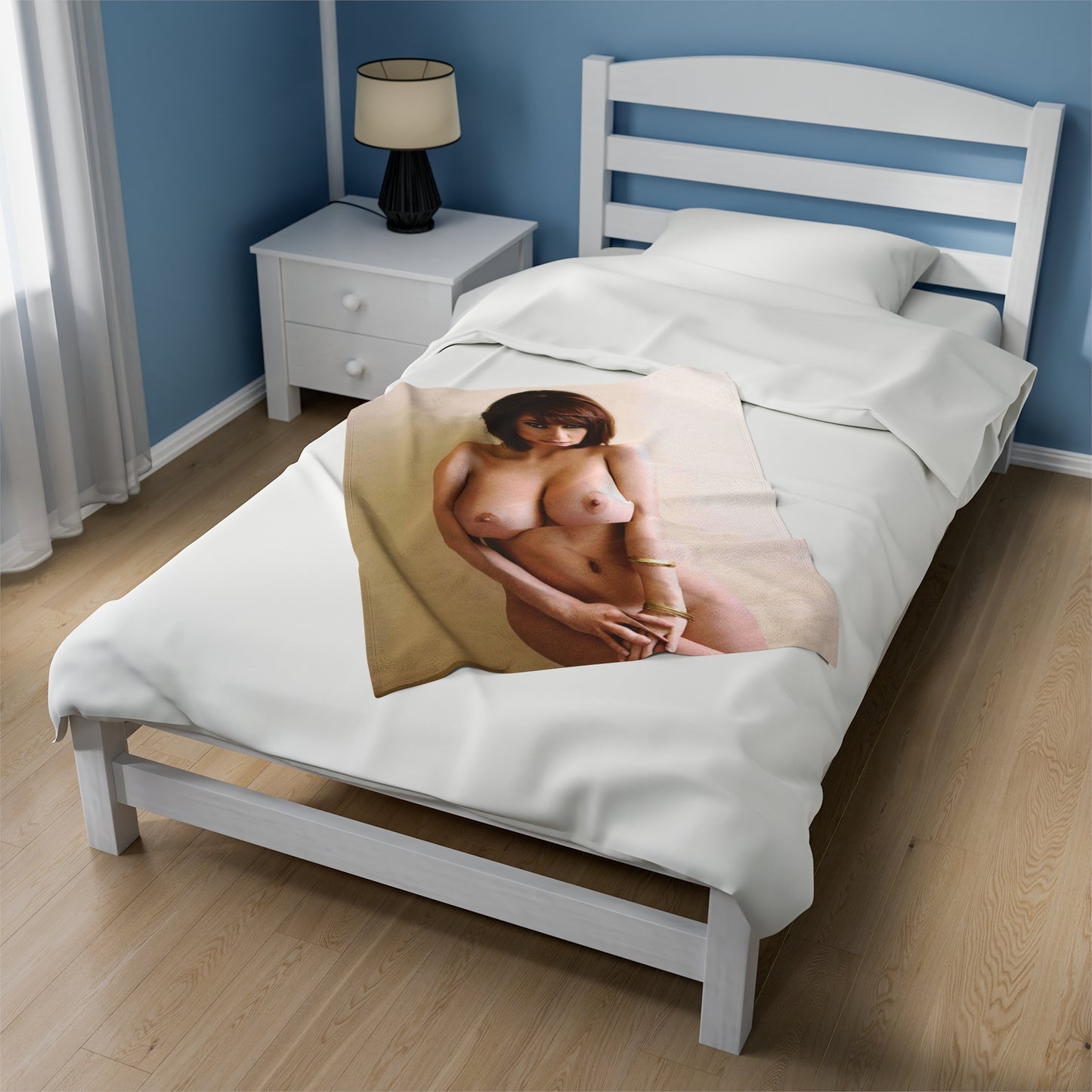 Velveteen Plush Blanket Large Natural Breasts