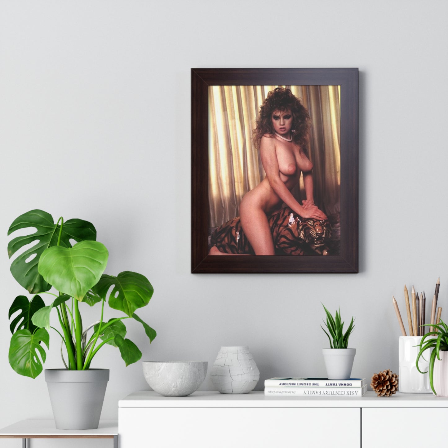 Framed Vertical Poster Retro Porn Star 80s