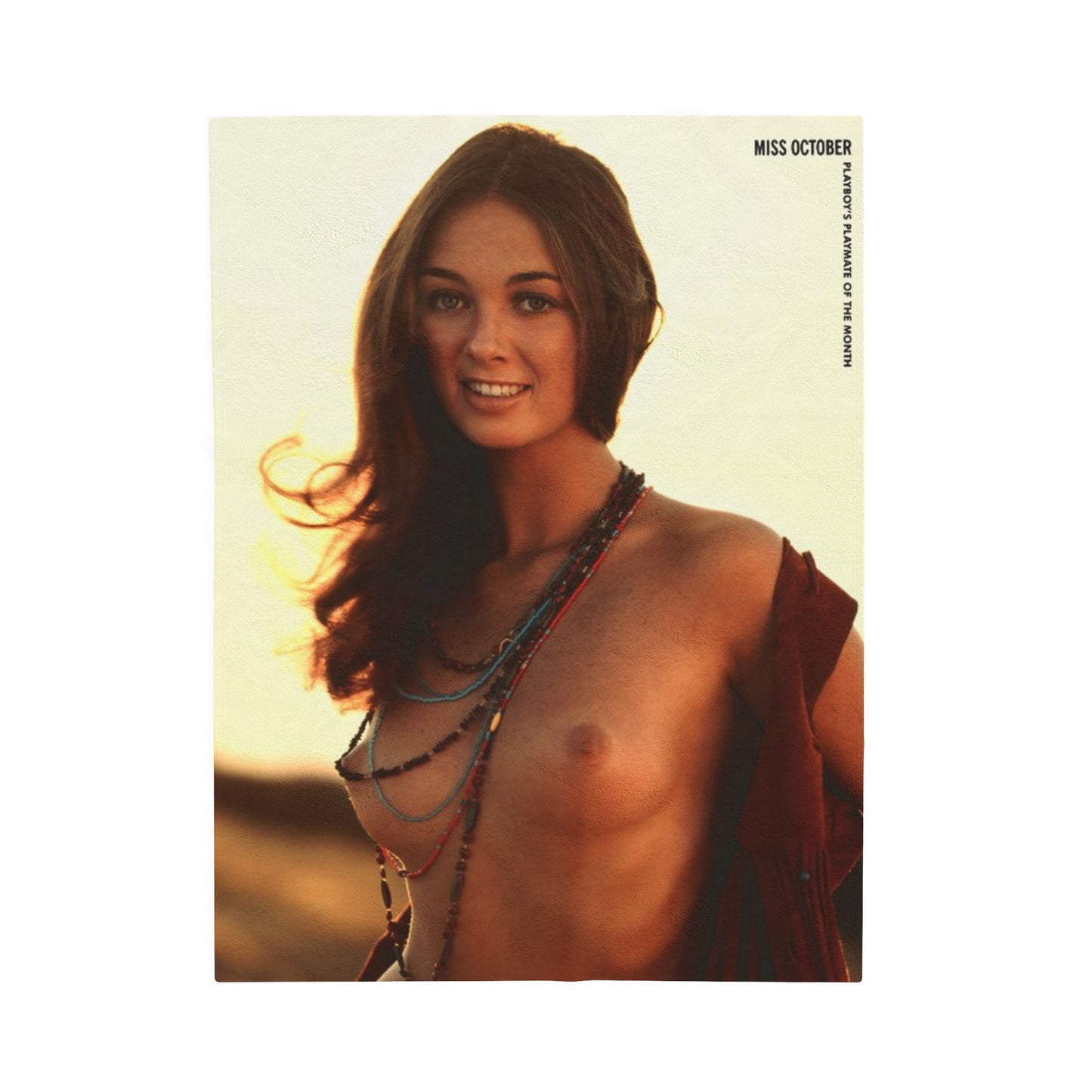 Velveteen Plush Blanket Playboy Playmate October 1971 Claire Rambeau