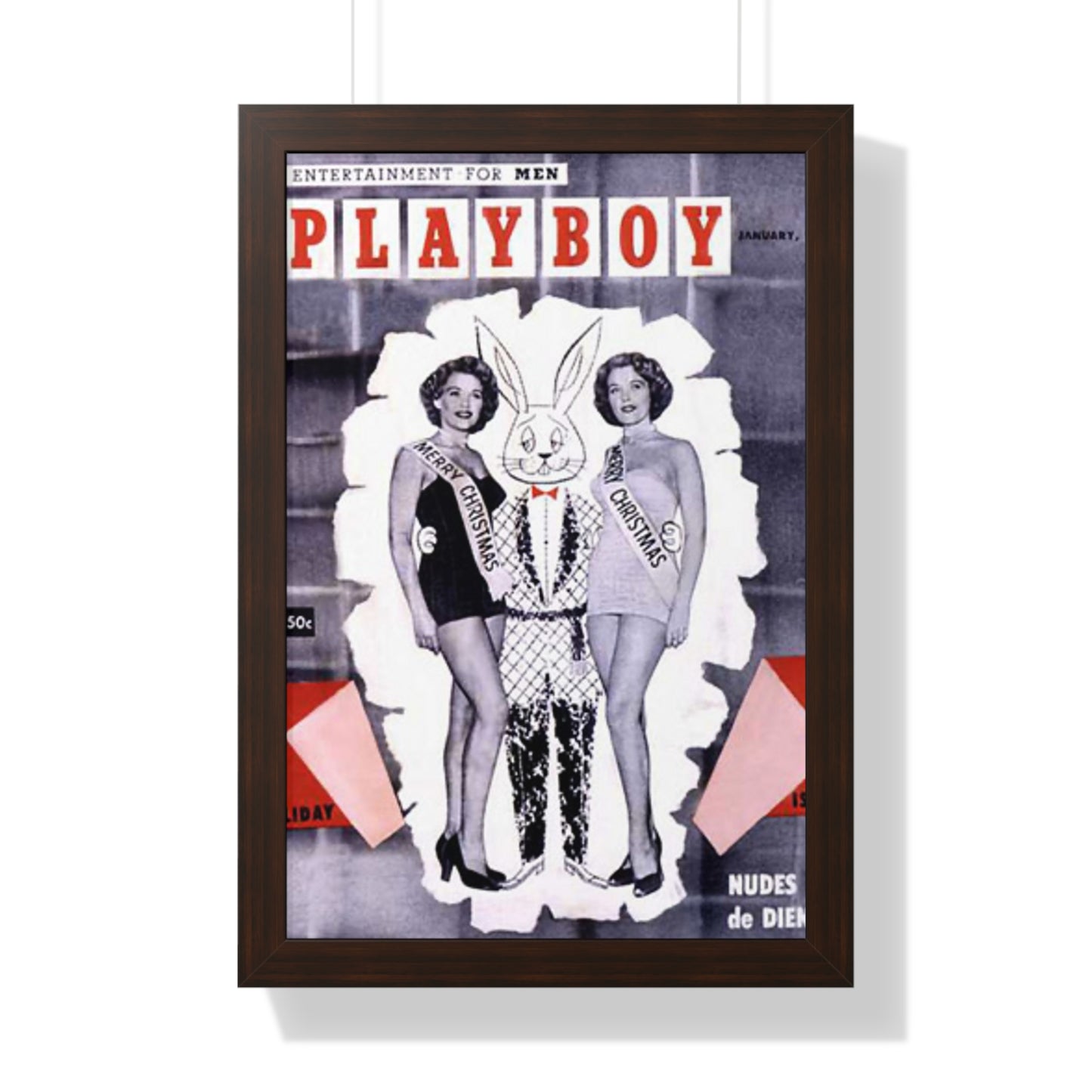 Framed Vertical Poster Playboy Cover January 1954