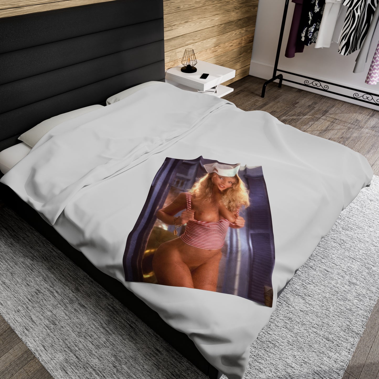 Velveteen Plush Blanket Playboy Playmate July 1991 Wendy Kaye