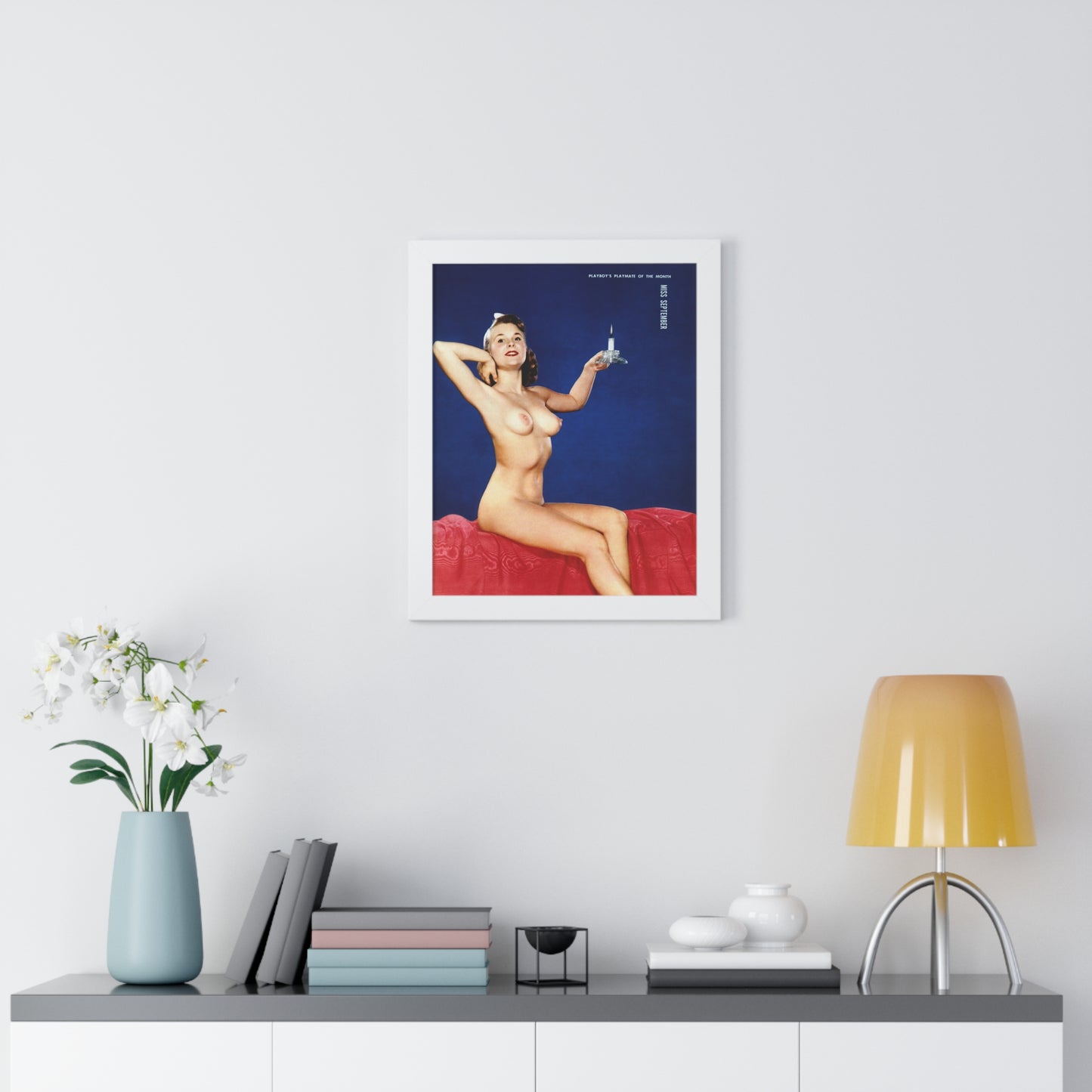 Framed Vertical Poster Playboy Playmate September 1954 Jackie Rainbow