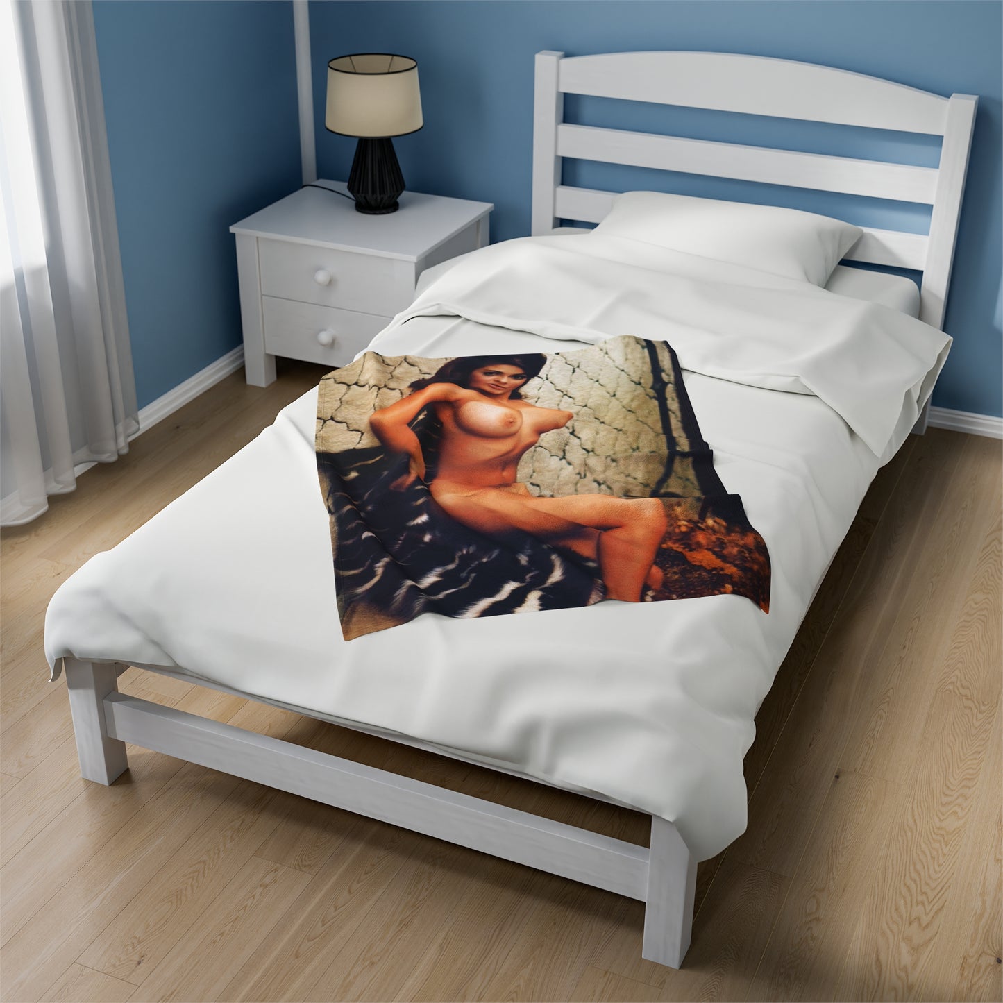 Velveteen Plush Blanket Cynthia Myers Nude