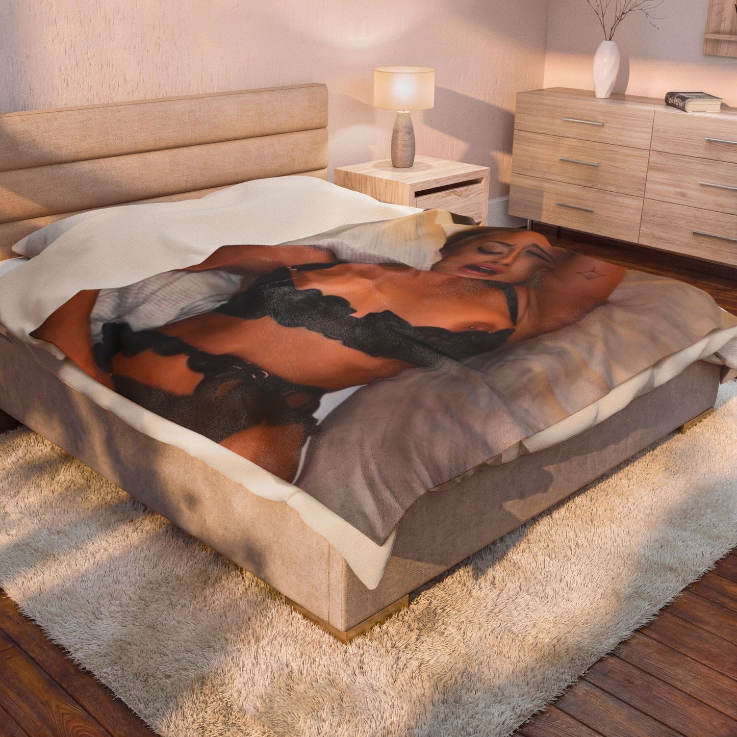 Velveteen Plush Blanket Gorgeous Blonde Taking it