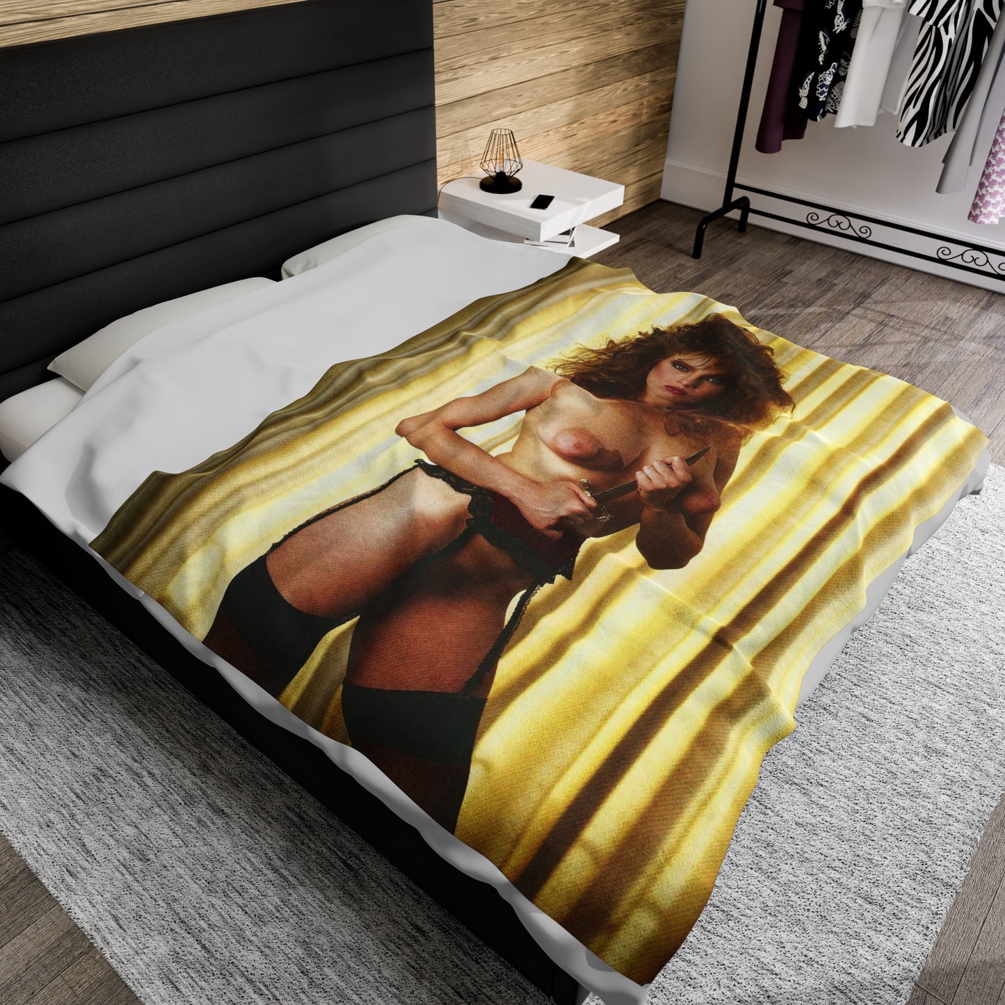 Velveteen Plush Blanket Retro Adult Star 1980s
