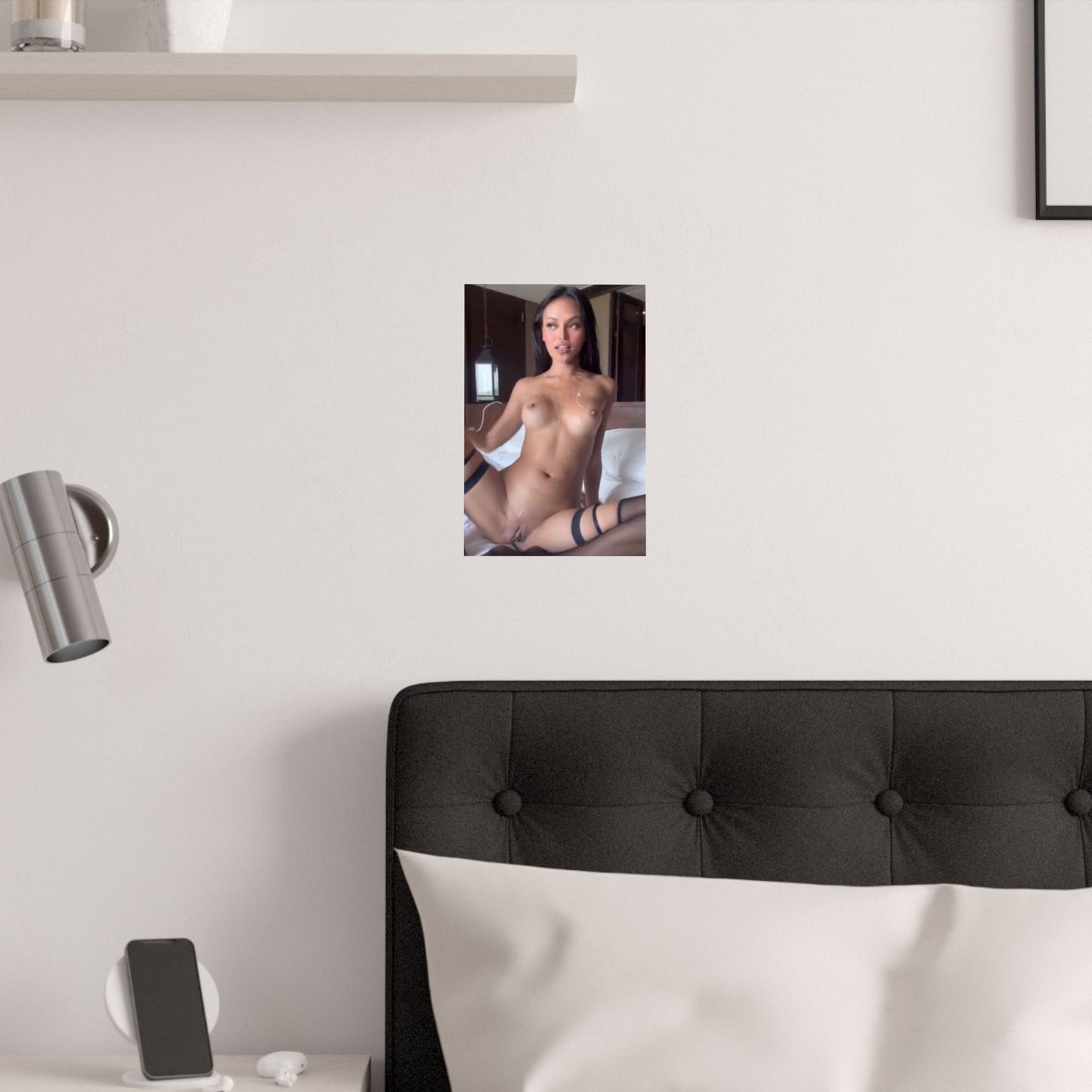 Satin Posters (210gsm) Sexy Asian Covered in Cum