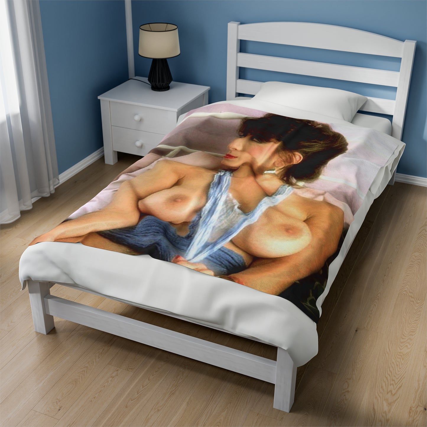 Velveteen Plush Blanket Retro Adult Star Christy Canyon Nude