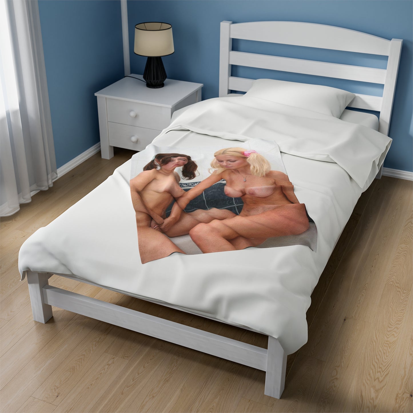 Velveteen Plush Blanket Pigtail Lesbians