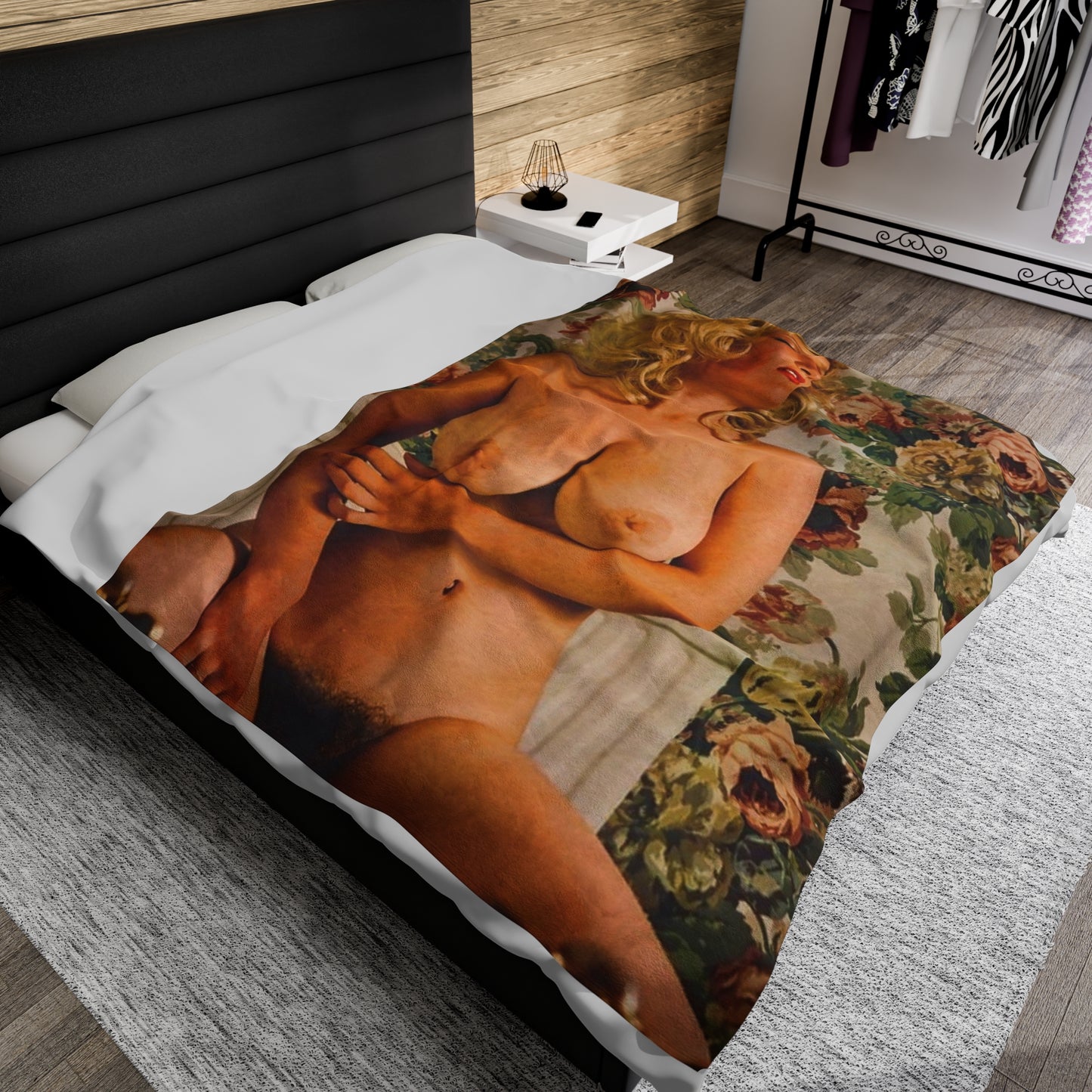 Velveteen Plush Blanket Retro Pornstar Jennifer Eccles Nude