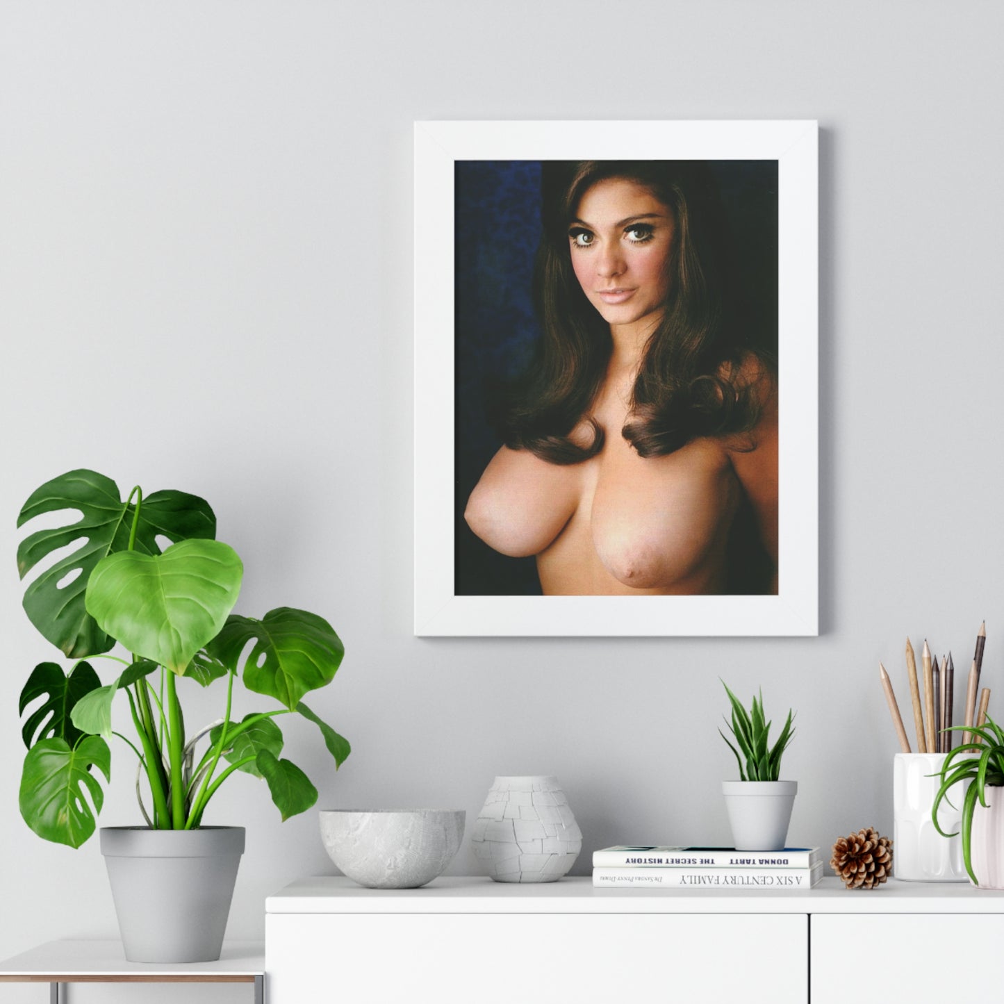 Framed Vertical Poster Playboy Playmate Cynthia Myers Nude