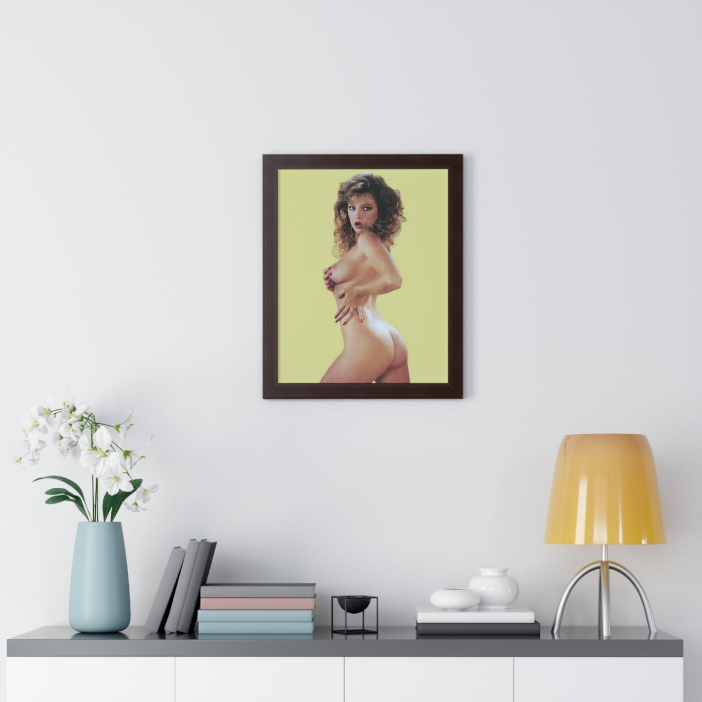 Framed Vertical Poster Retro Porn Star 80s