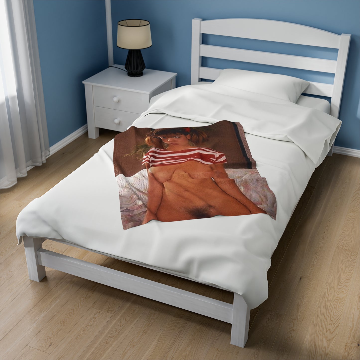 Velveteen Plush Blanket Retro Adult Star Christy Canyon Nude