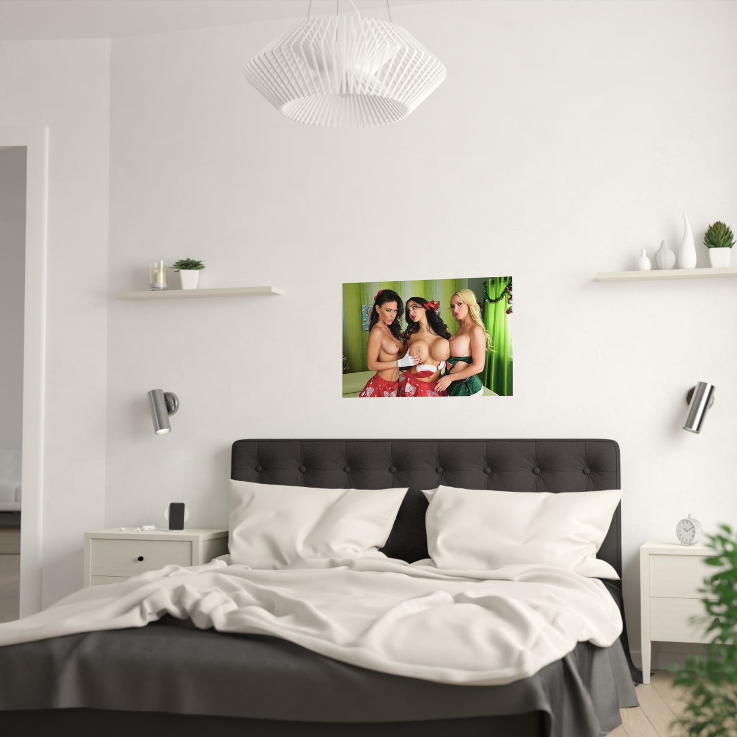 Satin Posters (210gsm) Porn Star Nikki Benz & Friends Christmas