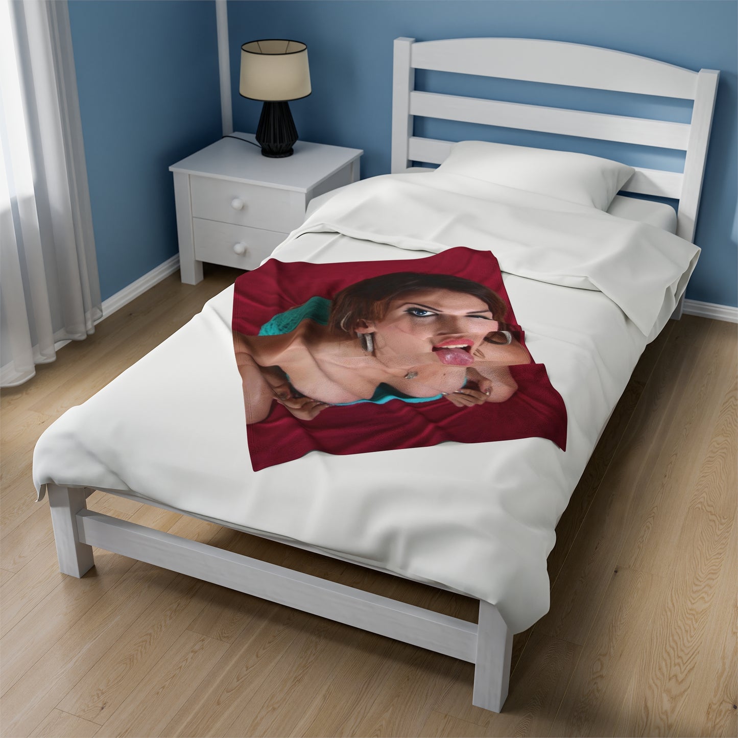Velveteen Plush Blanket Cumshot Target Facial