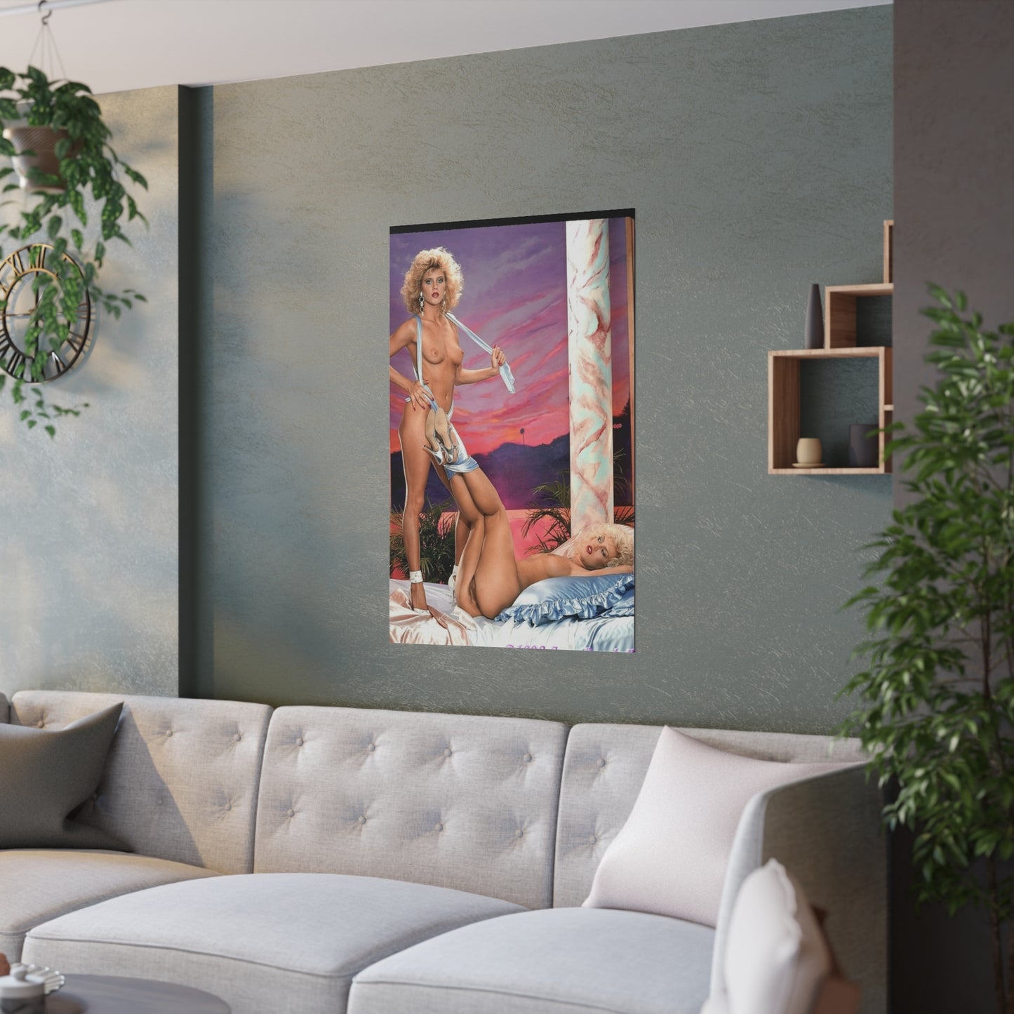 Satin Posters (210gsm) Retro 1980s Porn Star Amber Lynn & Ginger Lynn