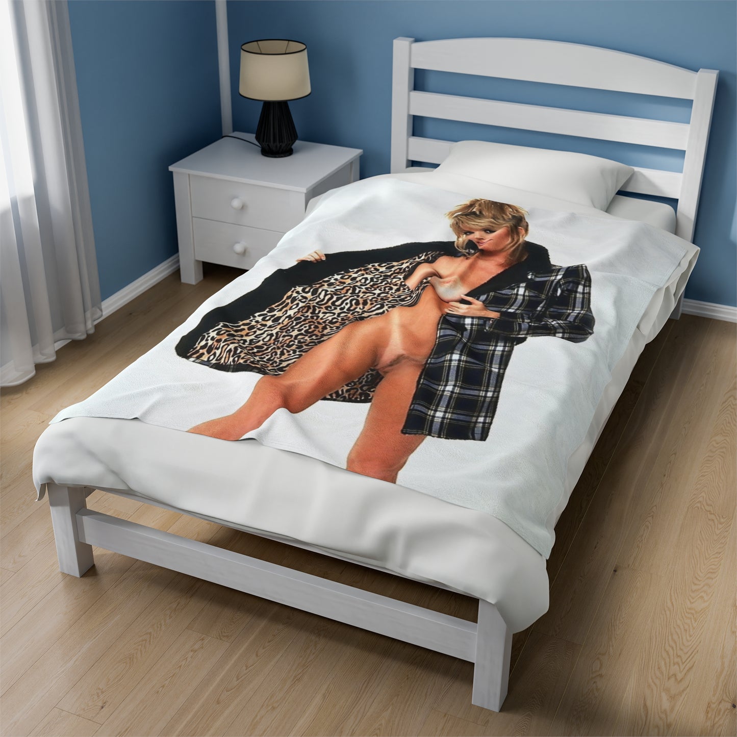 Velveteen Plush Blanket Retro Adult Star Janine Lindenmulder Nude