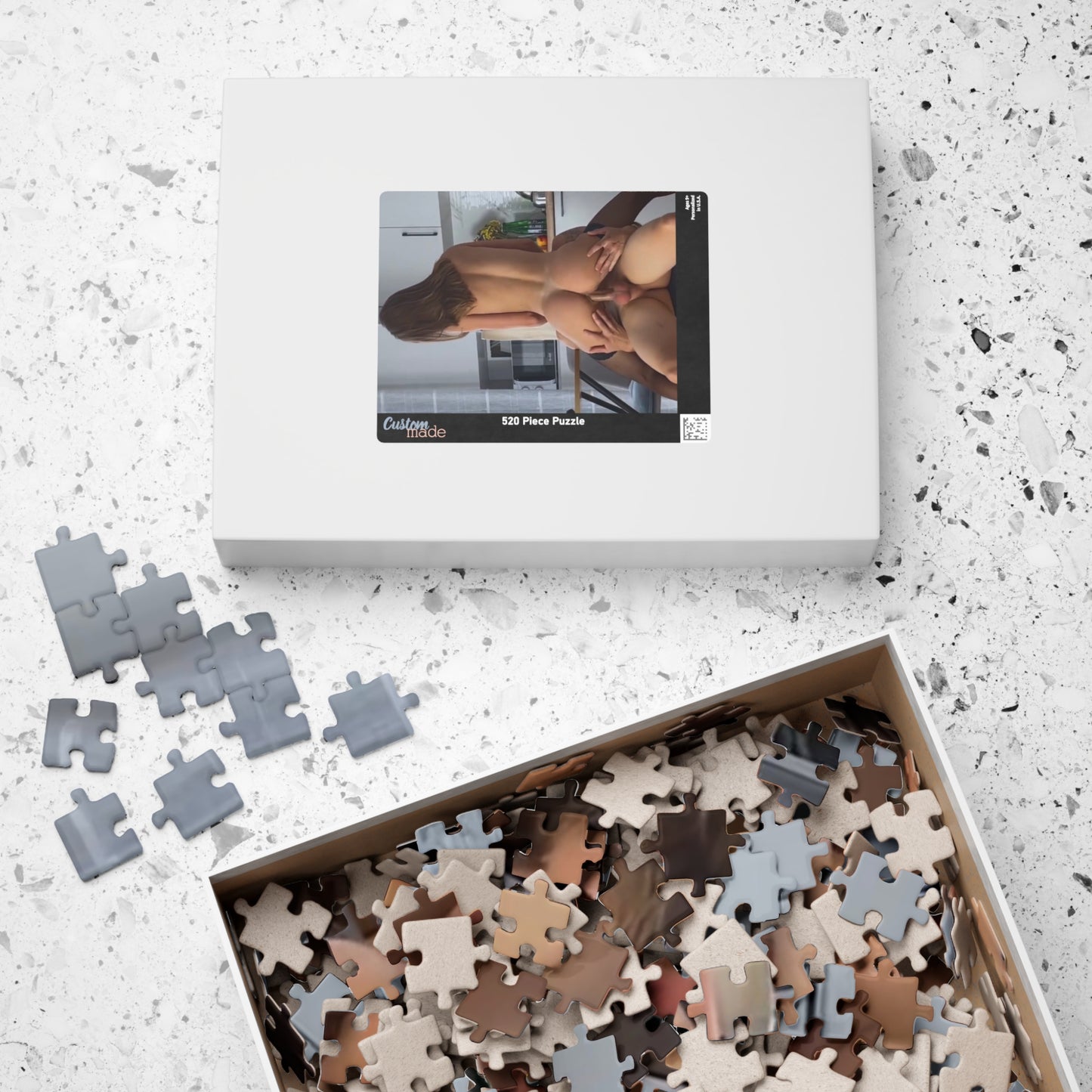 Puzzle (110, 252, 520, 1014-piece) Stunning Brunette Great Ass Riding