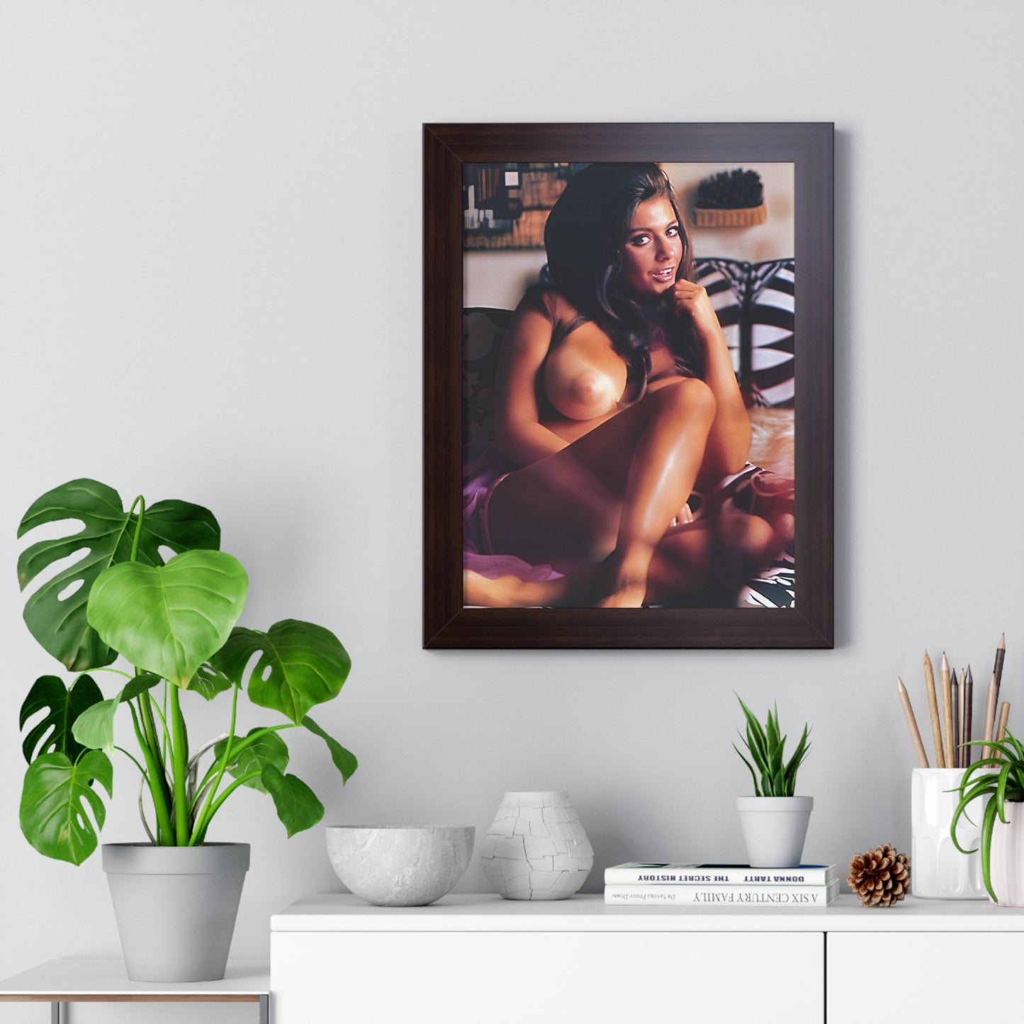 Framed Vertical Poster Playboy Playmate Cynthia Myers nude