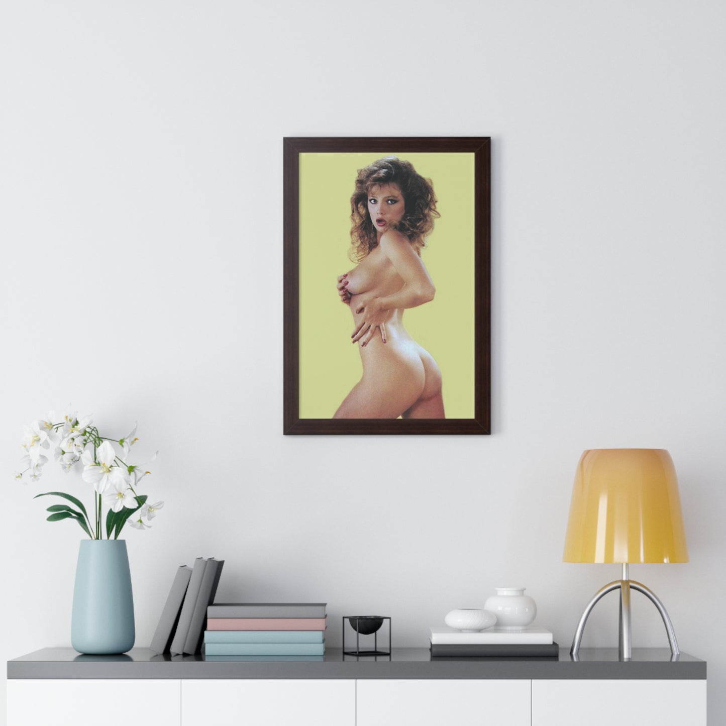 Framed Vertical Poster Retro Porn Star 80s