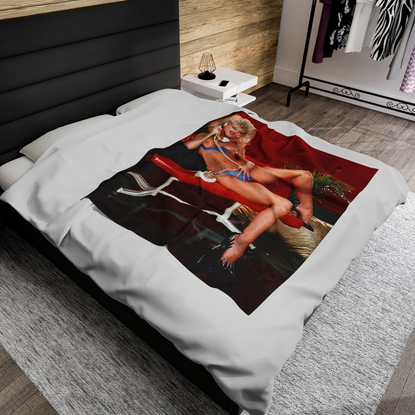 Velveteen Plush Blanket Retro 1980s Porn Star Amber Lynn