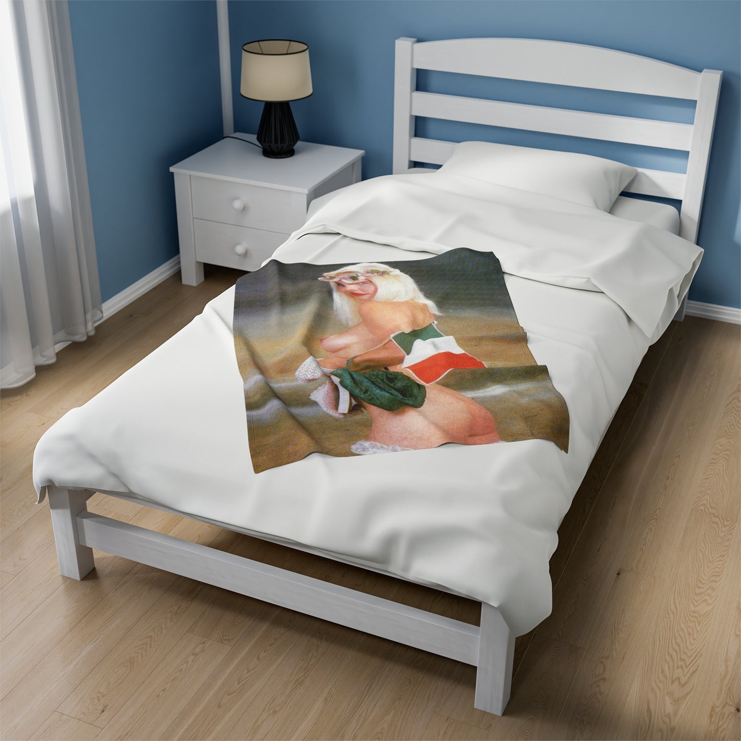 Velveteen Plush Blanket Retro Porn Star Cicciolina (Ilona Staller) Nude