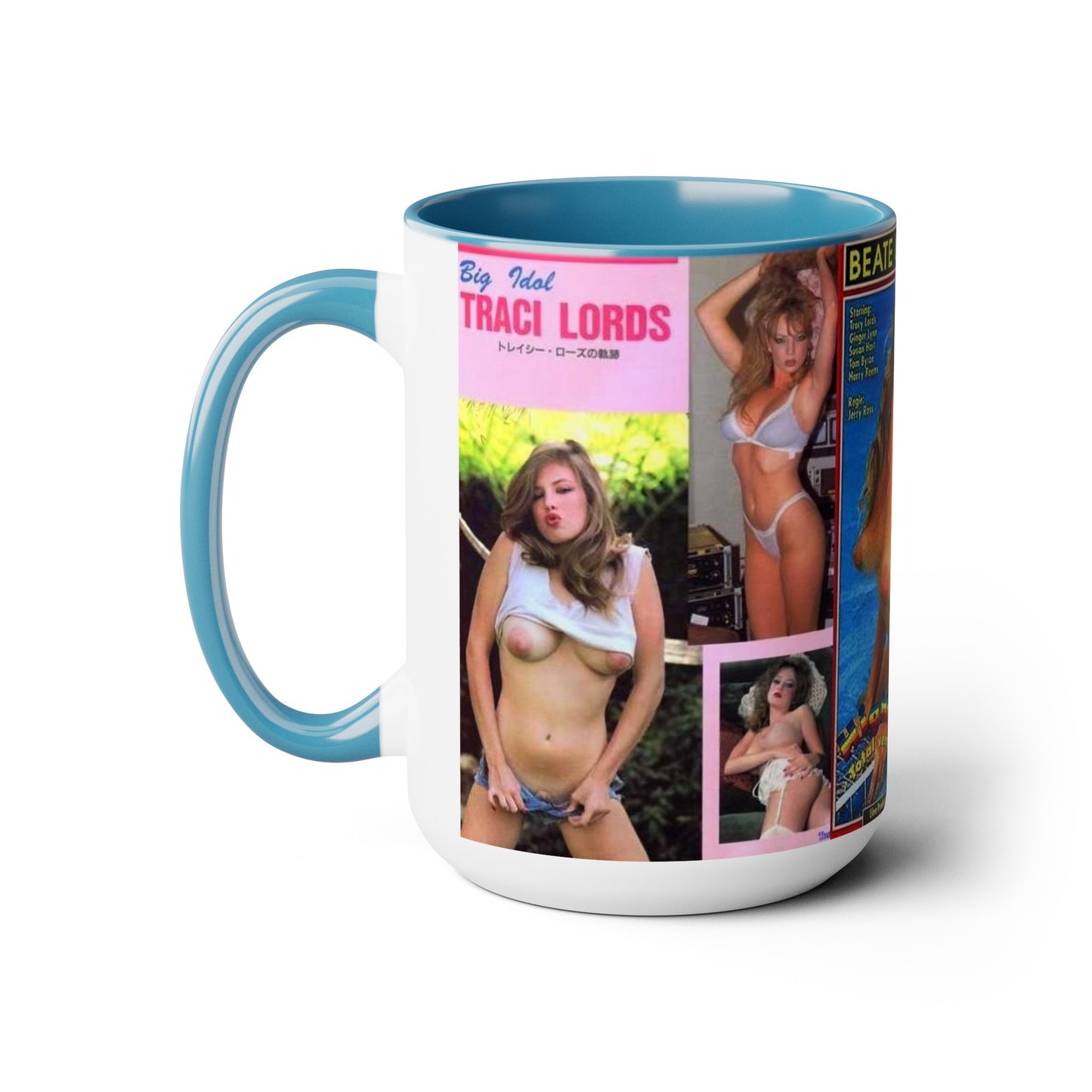 Two-Tone Coffee Mugs, 15oz Traci Lords Nude