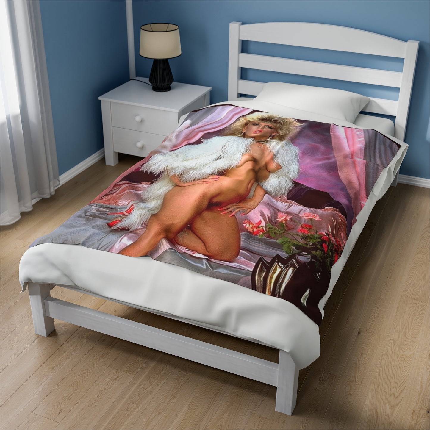 Velveteen Plush Blanket Retro 1980s Porn Star Amber Lynn