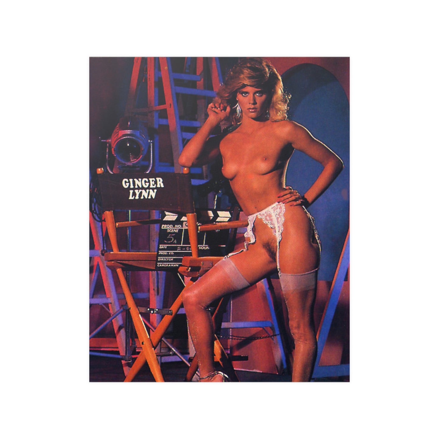 Satin Posters (210gsm) Retro Porn Star Ginger Lynn Nude
